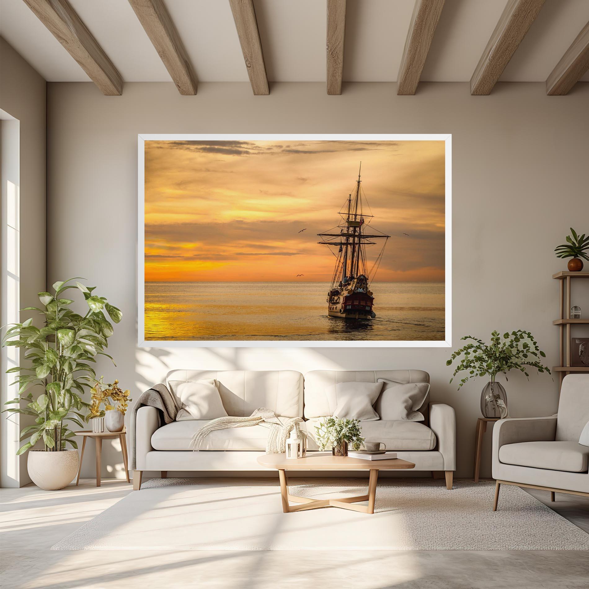Tablou Canvas Sunset Over The Sea mockup 6