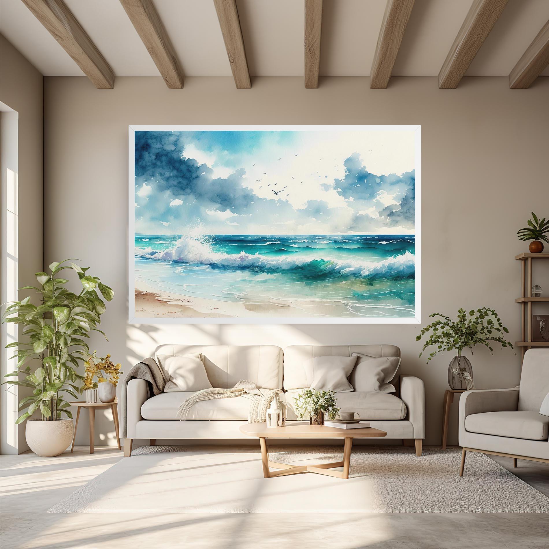 Tablou Canvas Watercolor Sea Beach mockup 6