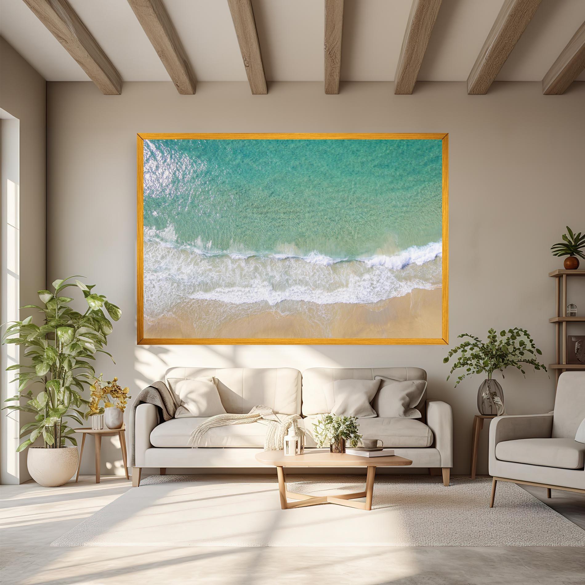 Tablou Canvas Blue Waves Beach mockup 6