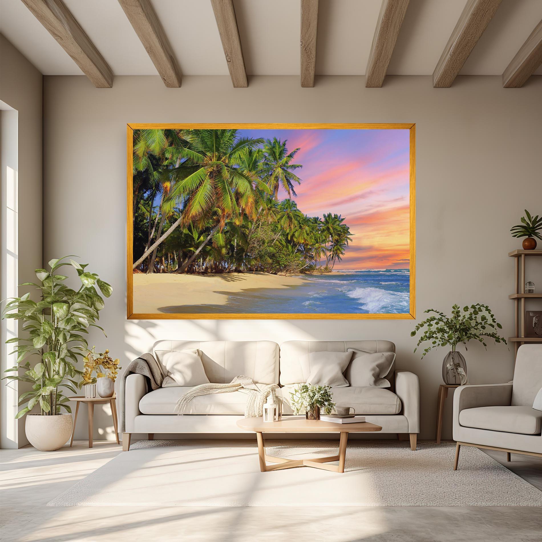 Tablou Canvas Coconut Tree Sunset mockup 6