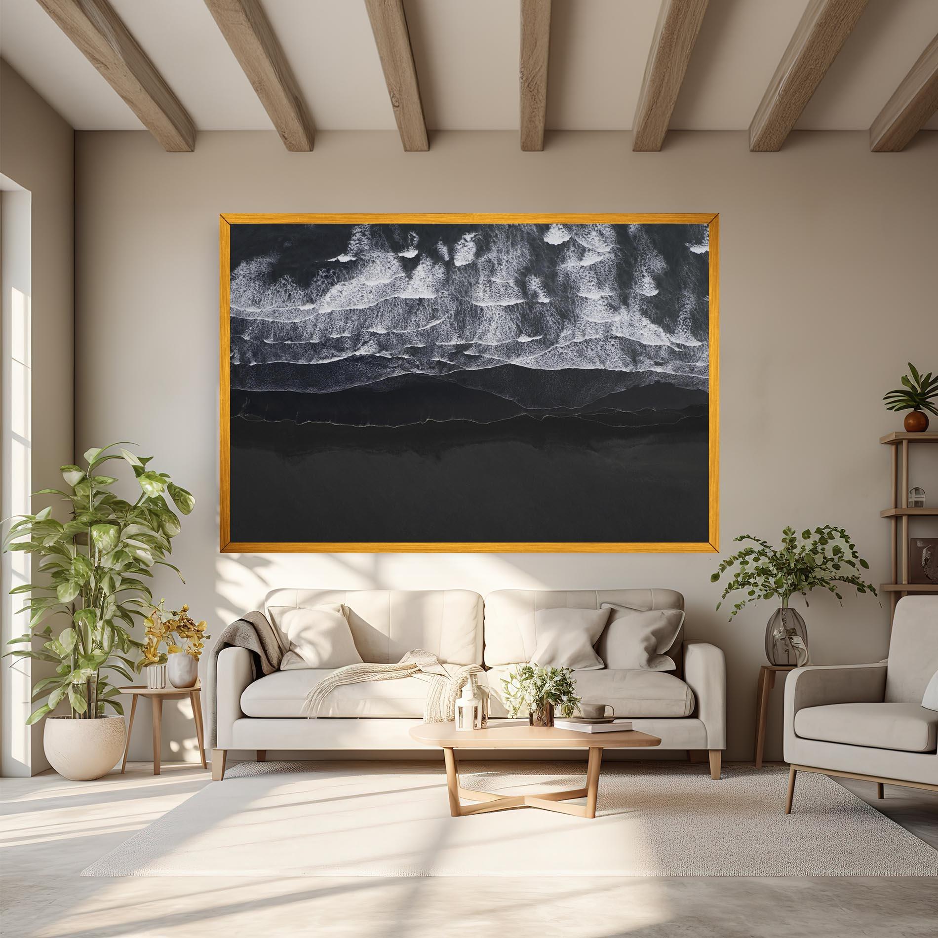 Tablou Canvas Grey Waves Beach mockup 6