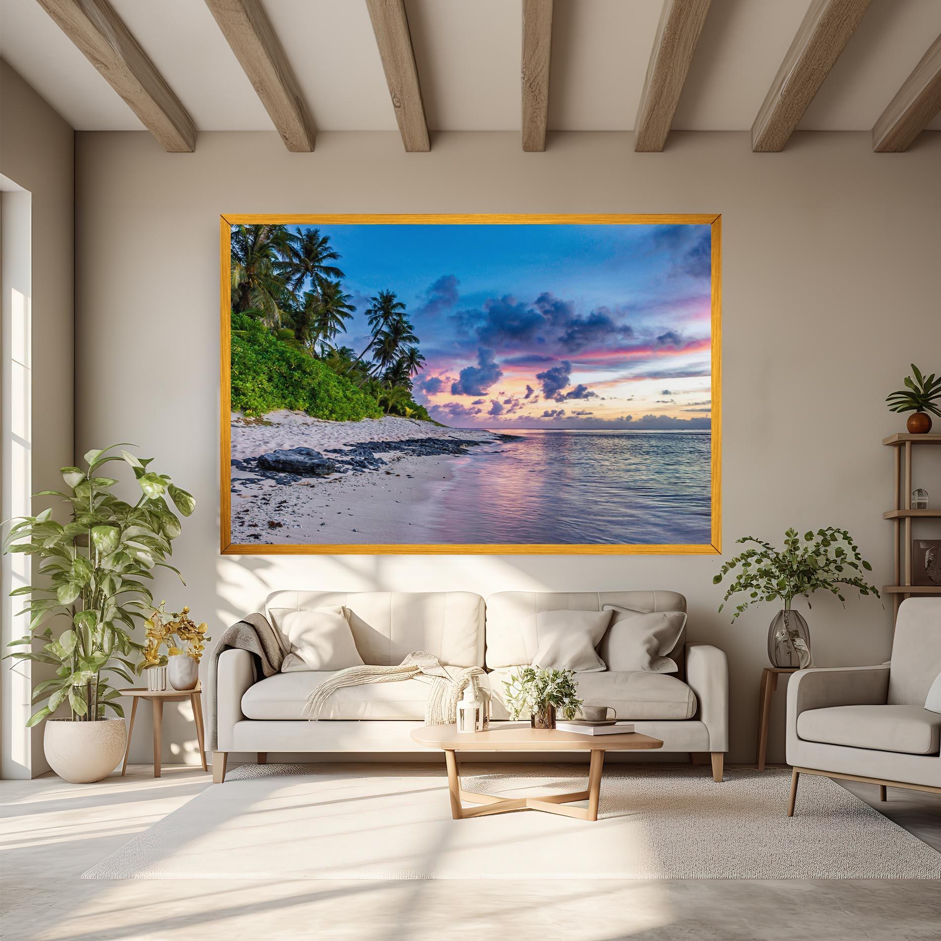 Tablou Canvas Purple Blue Beach mockup 6