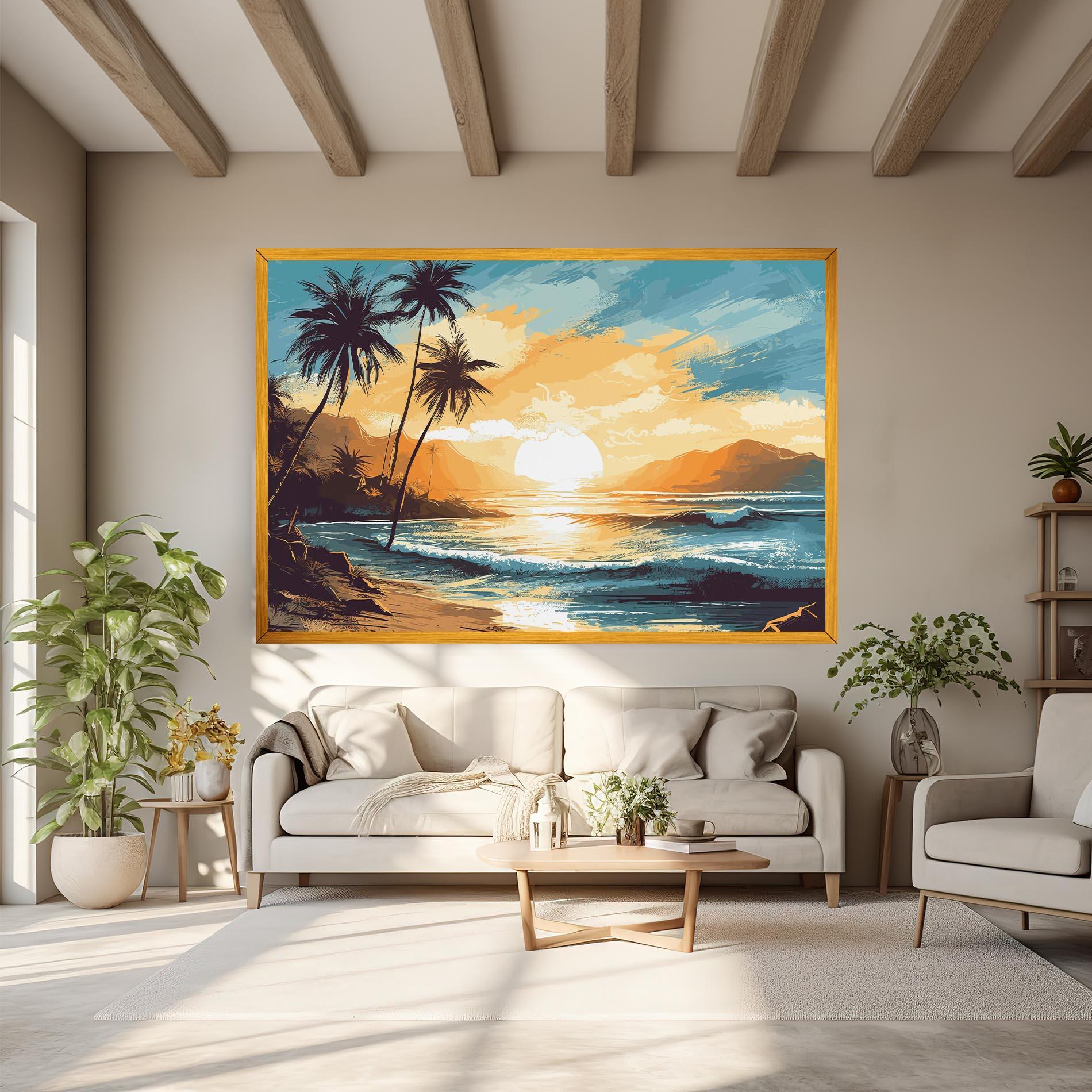 Tablou Canvas Sunrise Beach View mockup 6