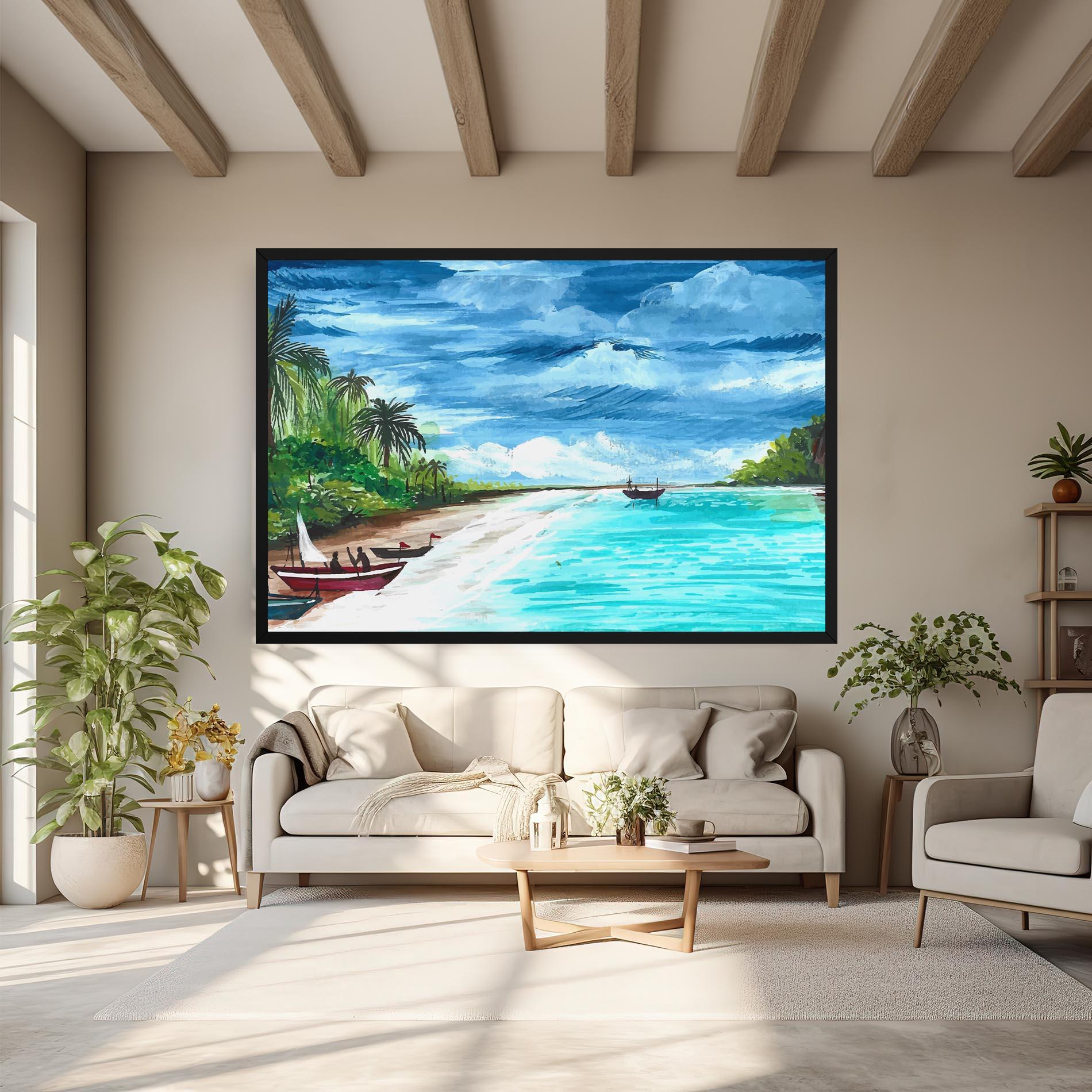 Tablou Canvas Beach Painting Art mockup 6