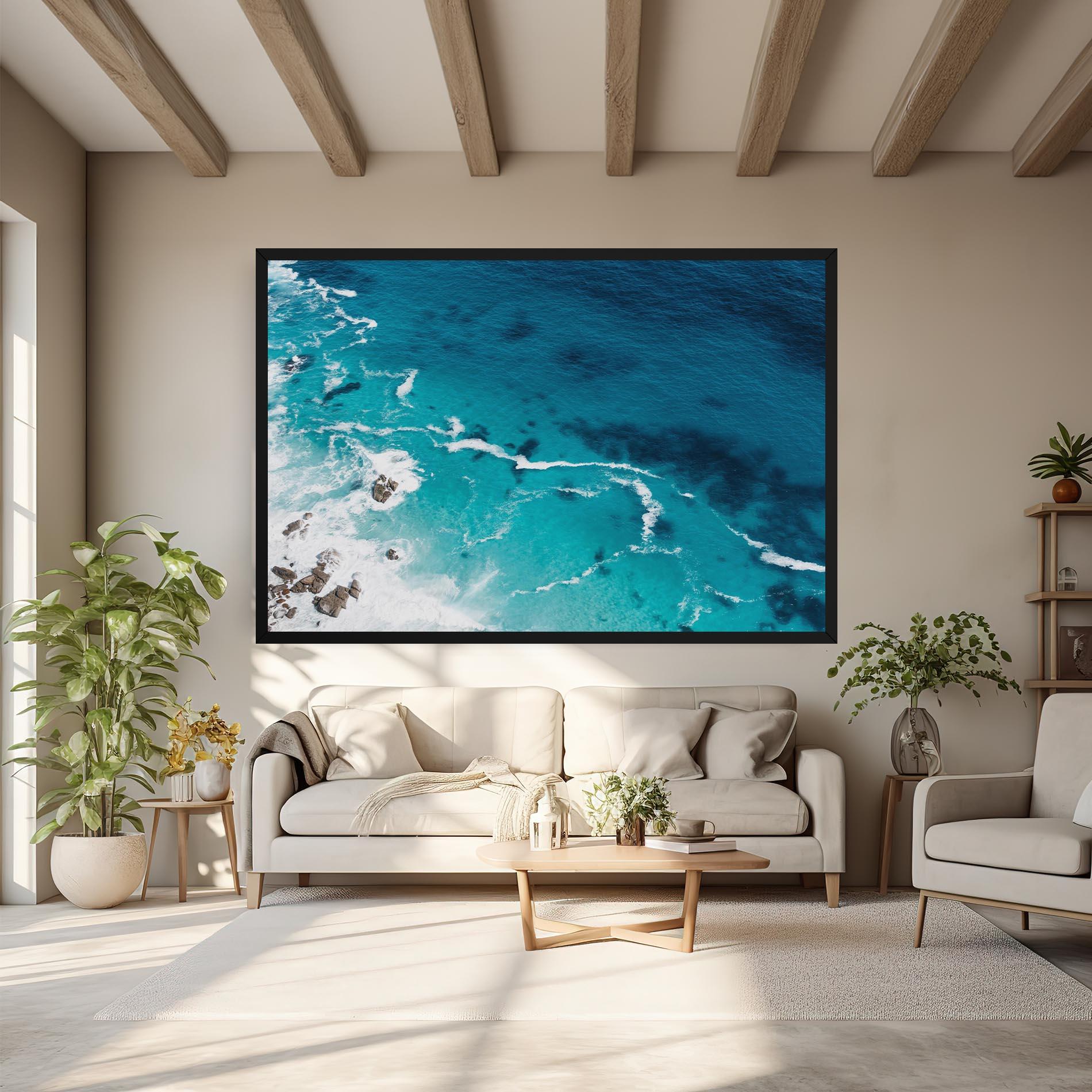 Tablou Canvas Blue Water Beach mockup 6