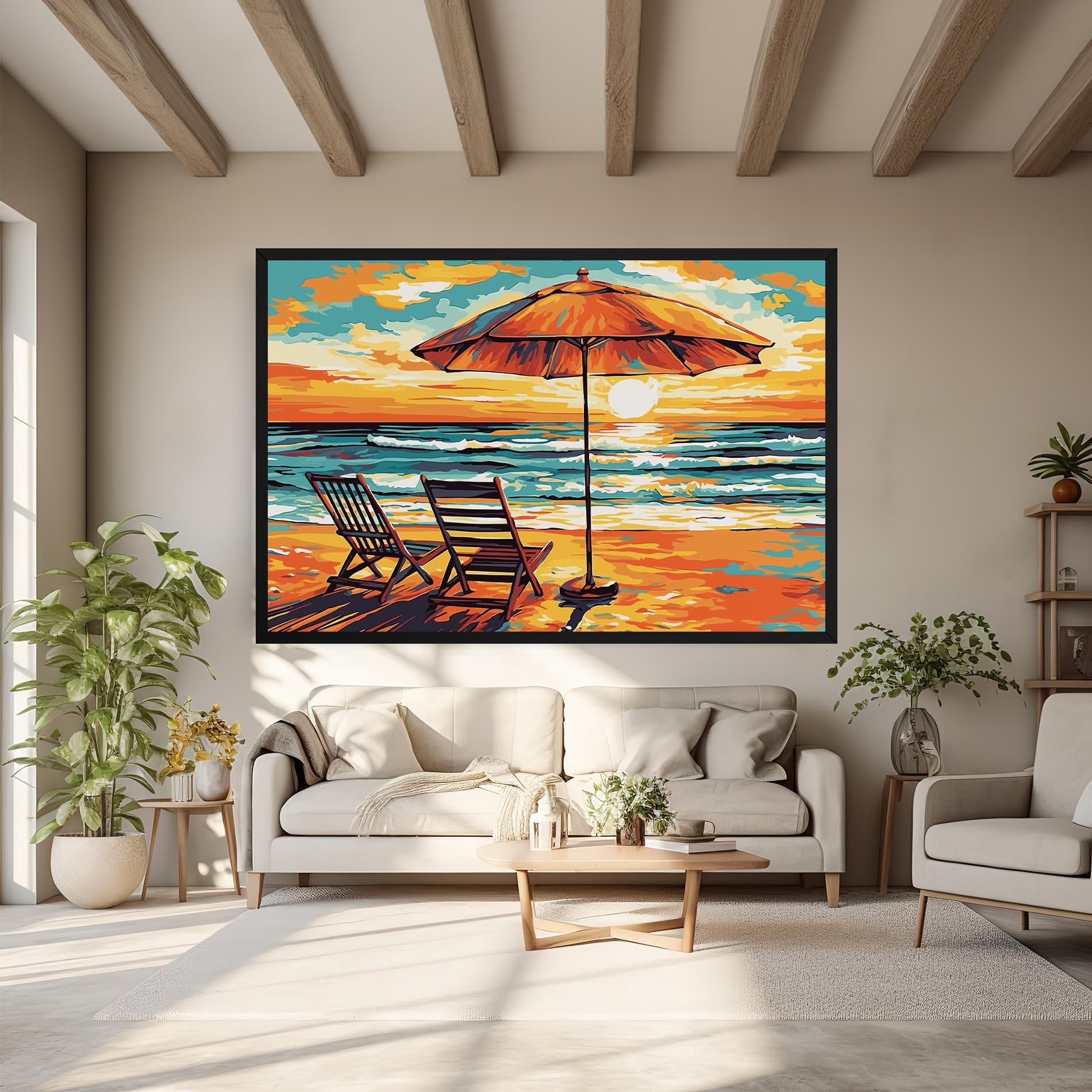 Tablou Canvas Chair Sunset View mockup 6