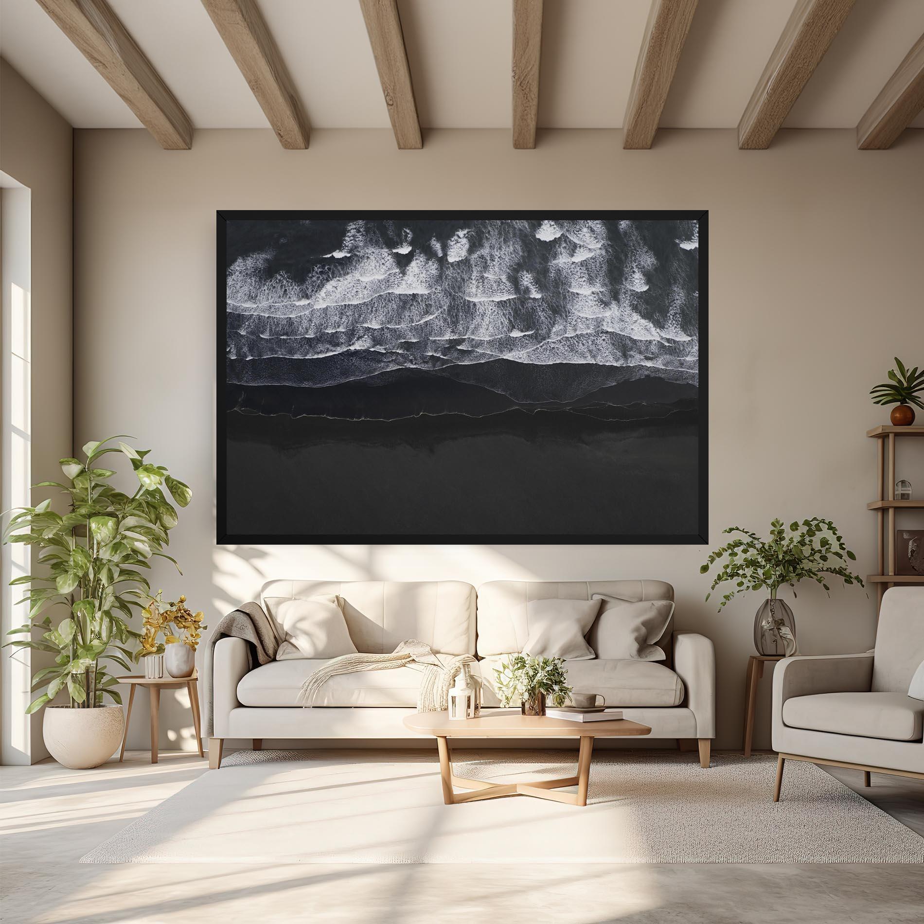 Tablou Canvas Grey Waves Beach mockup 6