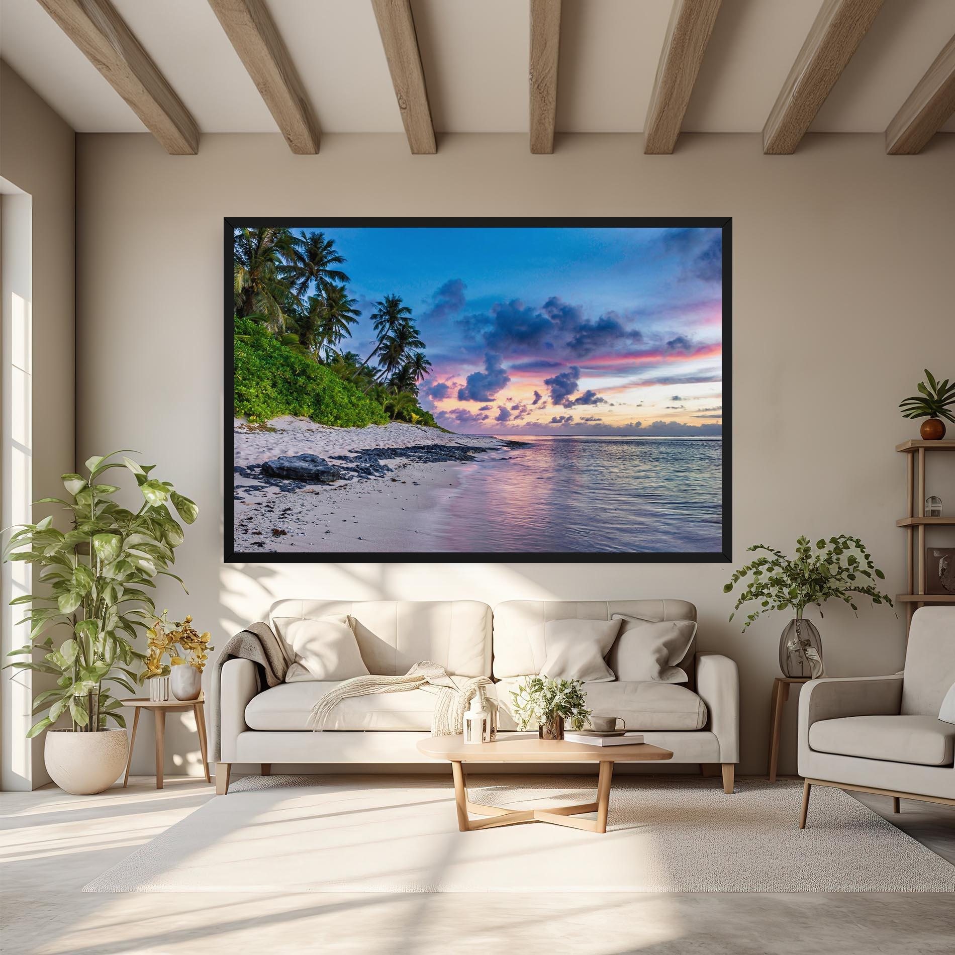 Tablou Canvas Purple Blue Beach mockup 6