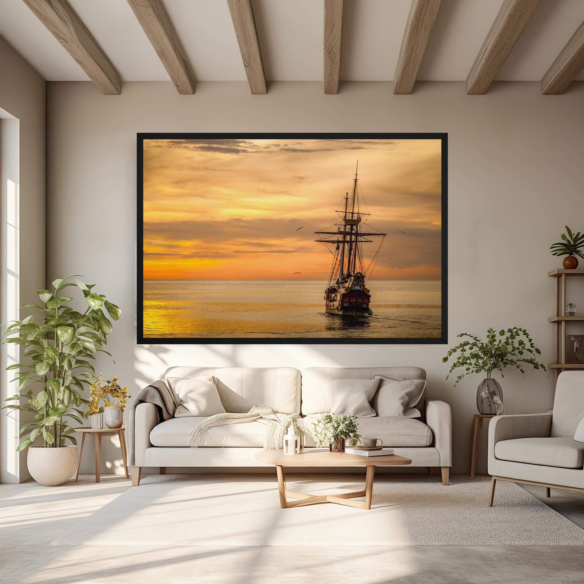 Tablou Canvas Sunset Over The Sea mockup 6