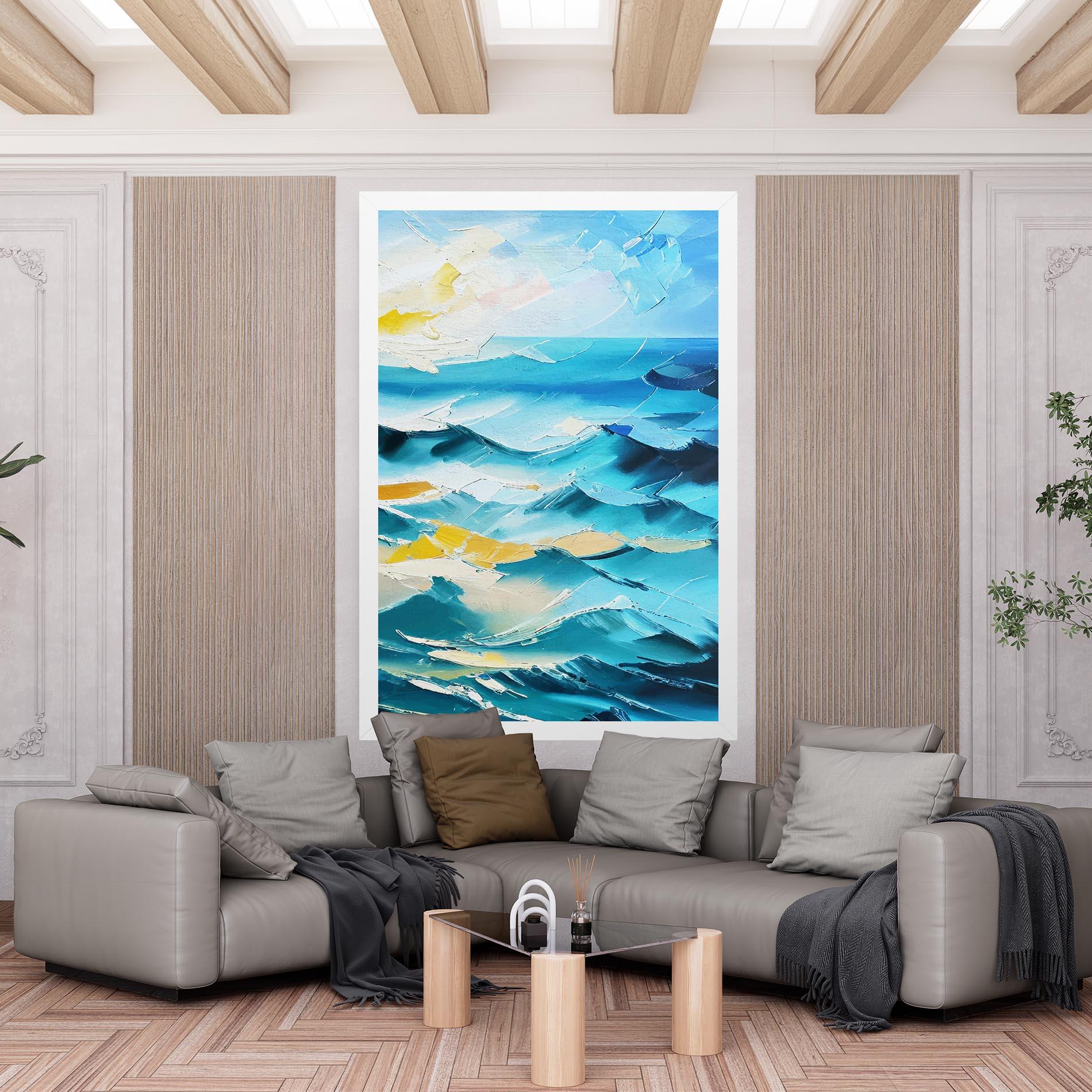 Tablou Canvas Blue Ocean Painting mockup 6