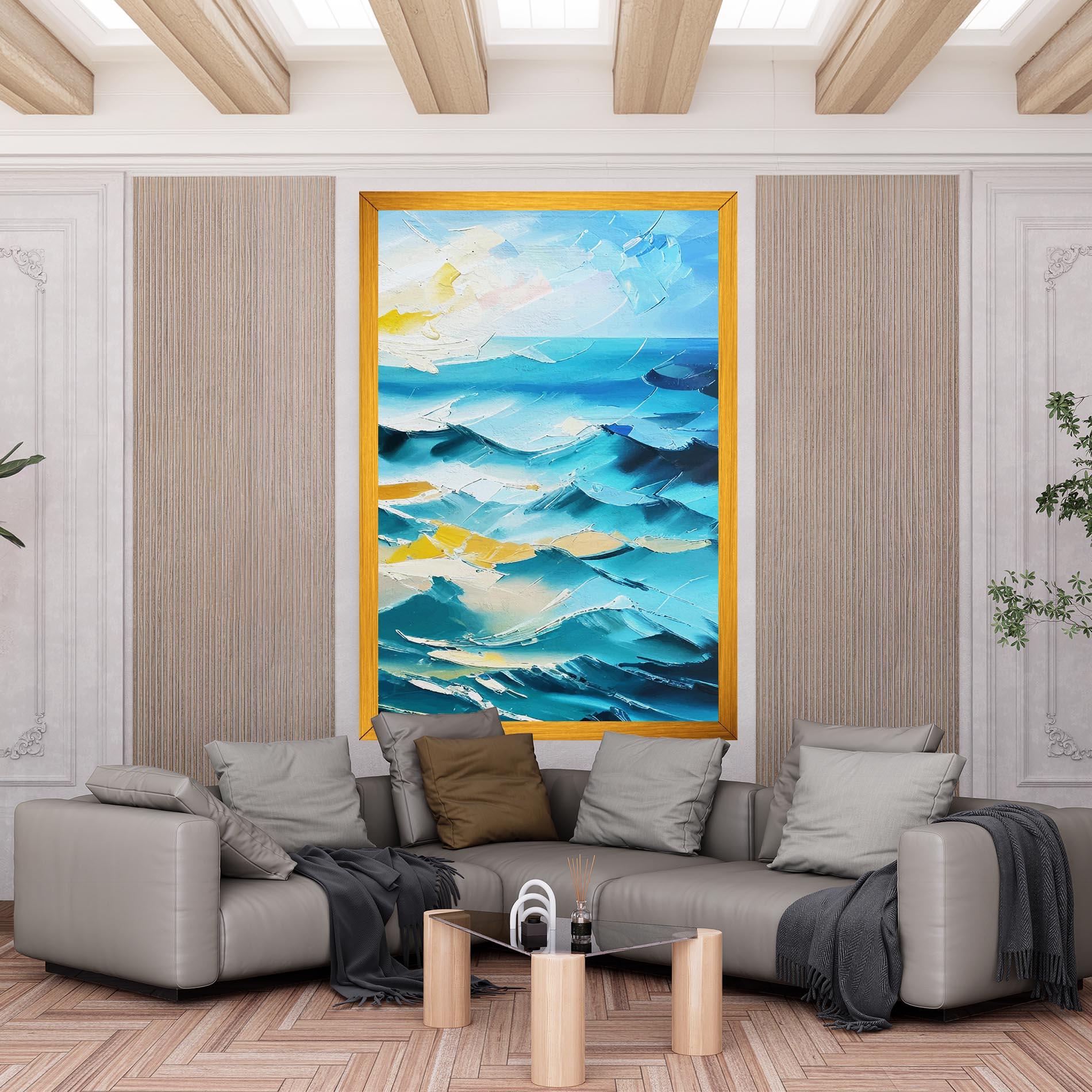 Tablou Canvas Blue Ocean Painting mockup 6