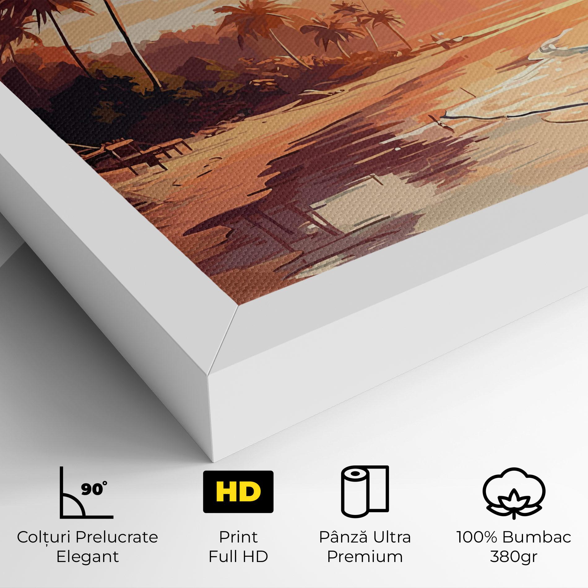 Tablou Canvas Blue Orange Beach mockup 4