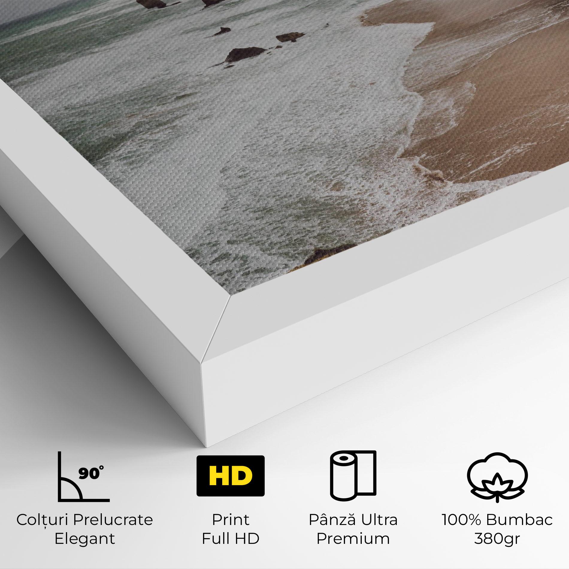 Tablou Canvas Grey Clouds Beach mockup 4
