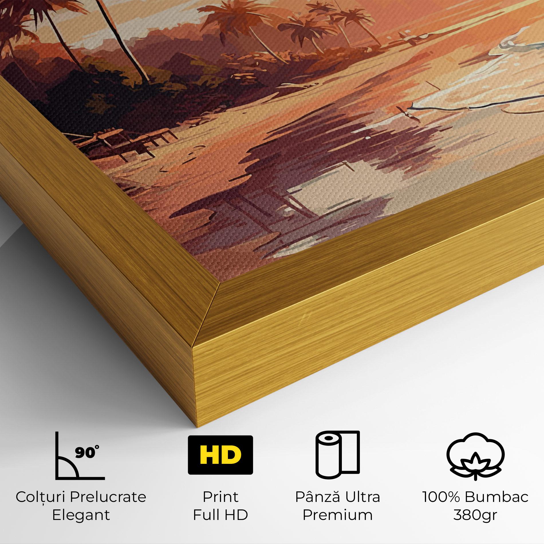 Tablou Canvas Blue Orange Beach mockup 4