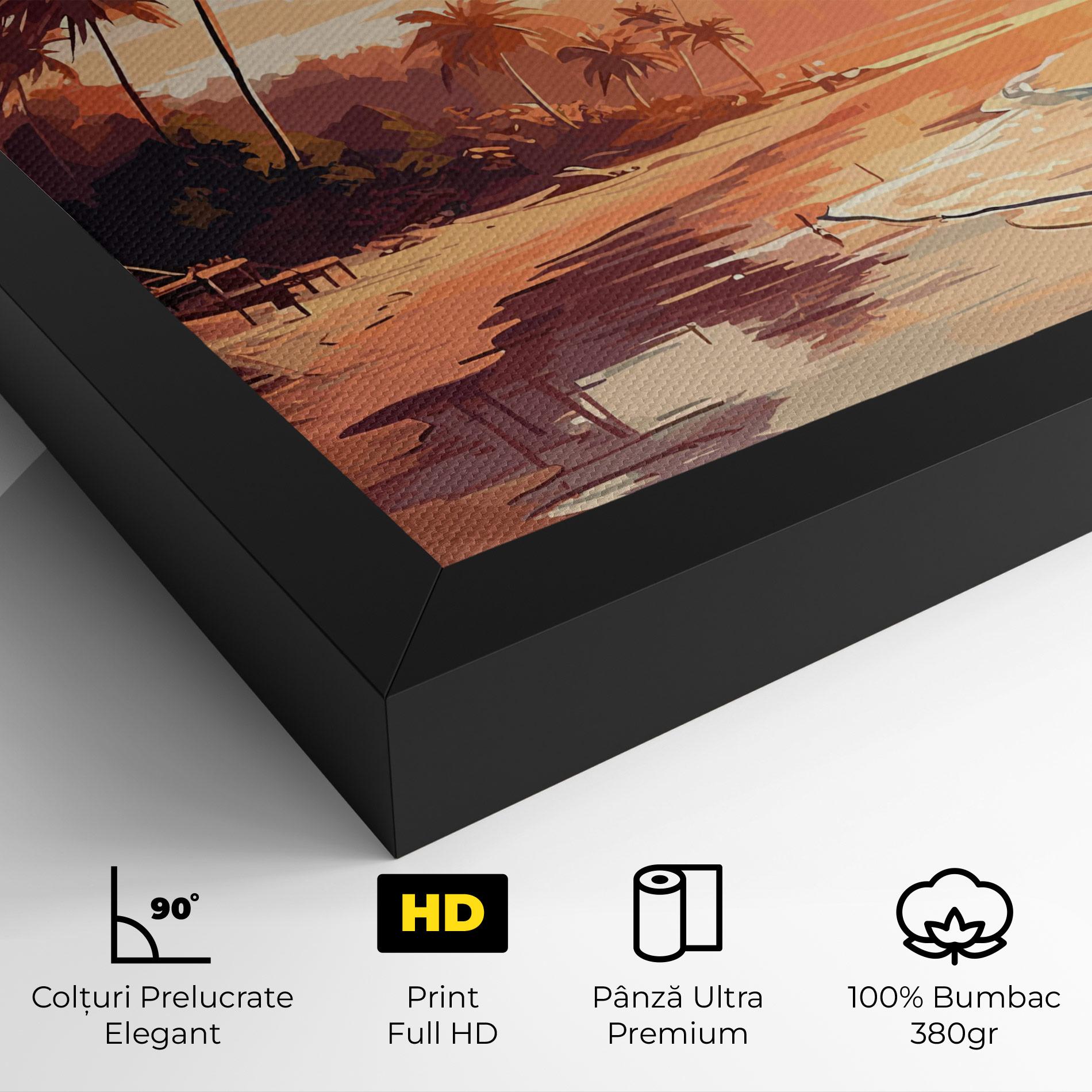 Tablou Canvas Blue Orange Beach mockup 4