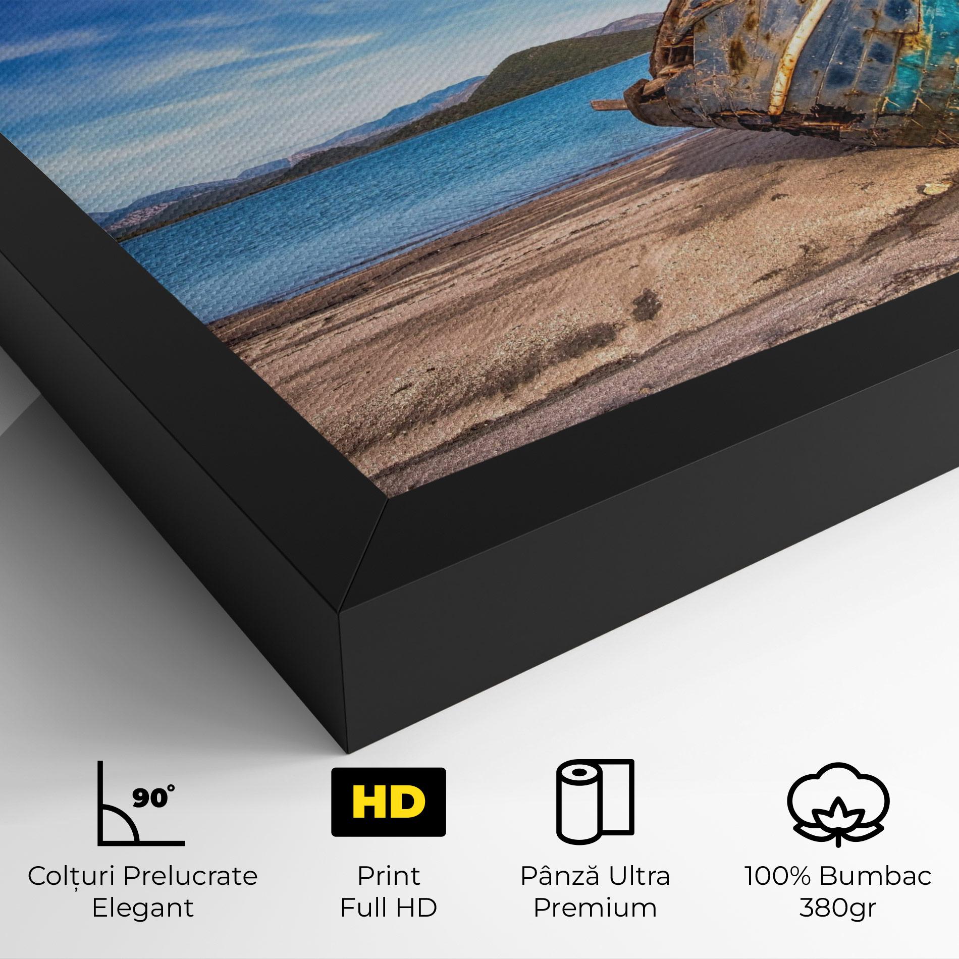 Tablou Canvas Boat Blue Sky mockup 4