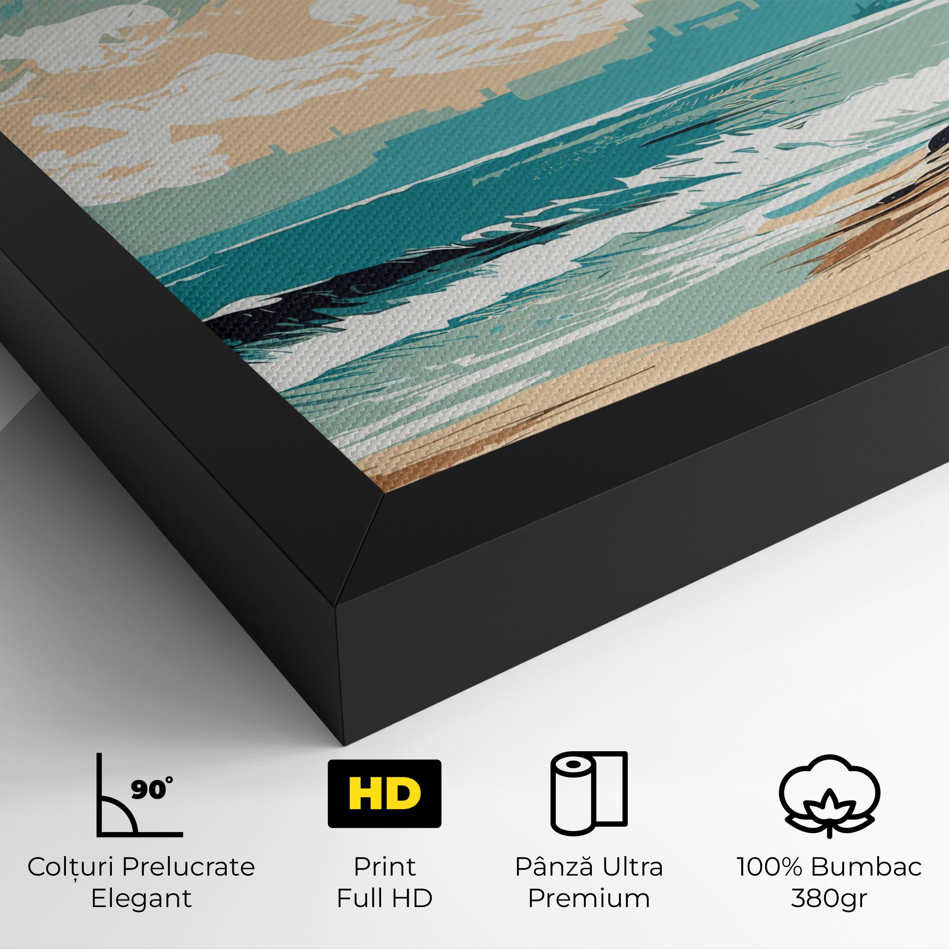 Tablou Canvas Cream Blue Beach mockup 4