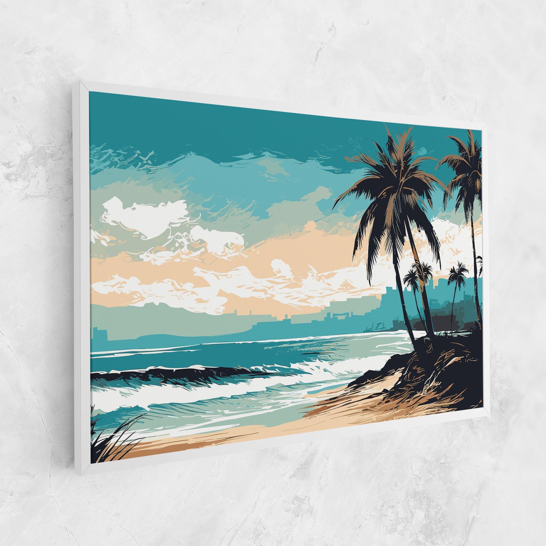 Tablou Canvas Cream Blue Beach mockup 1