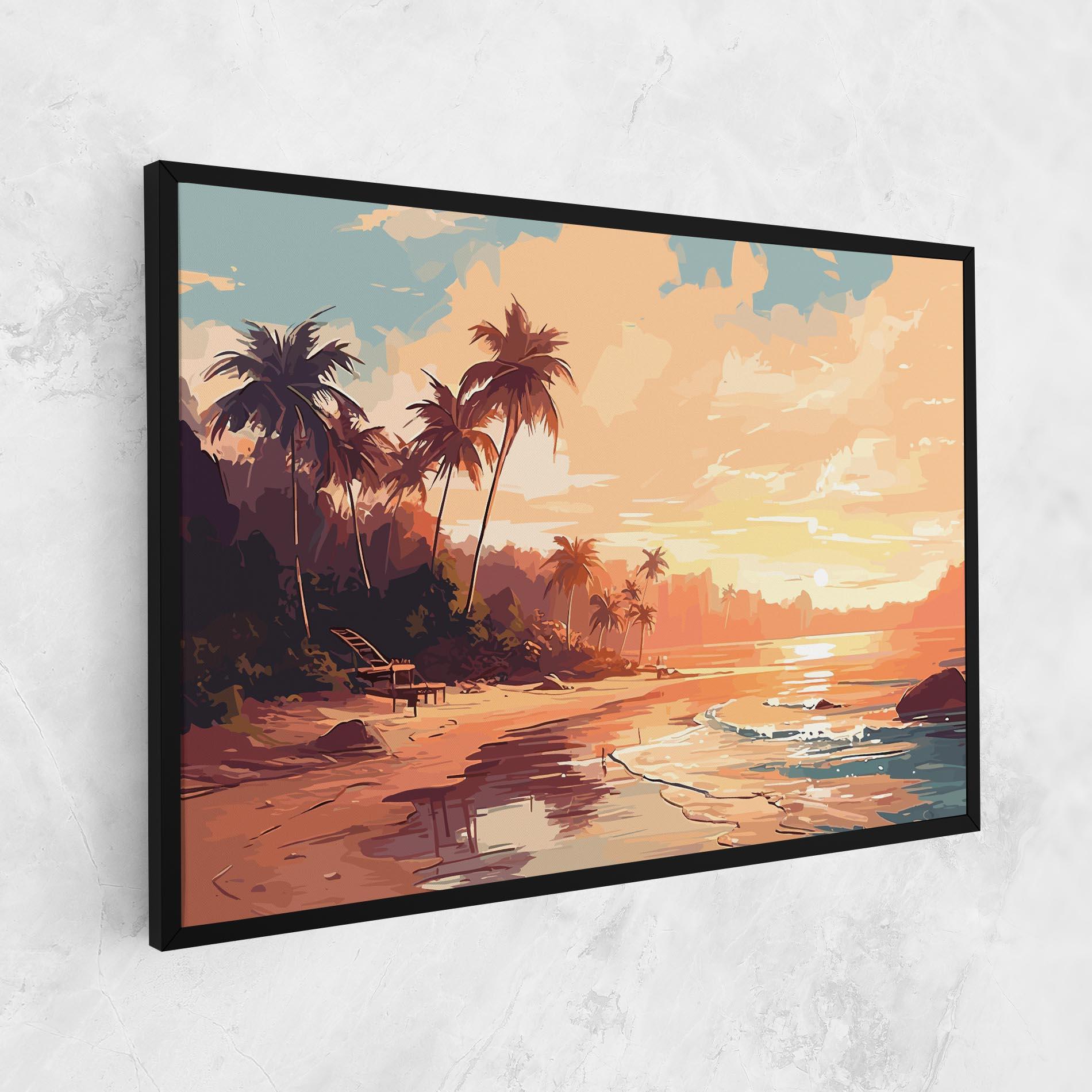 Tablou Canvas Blue Orange Beach mockup 1