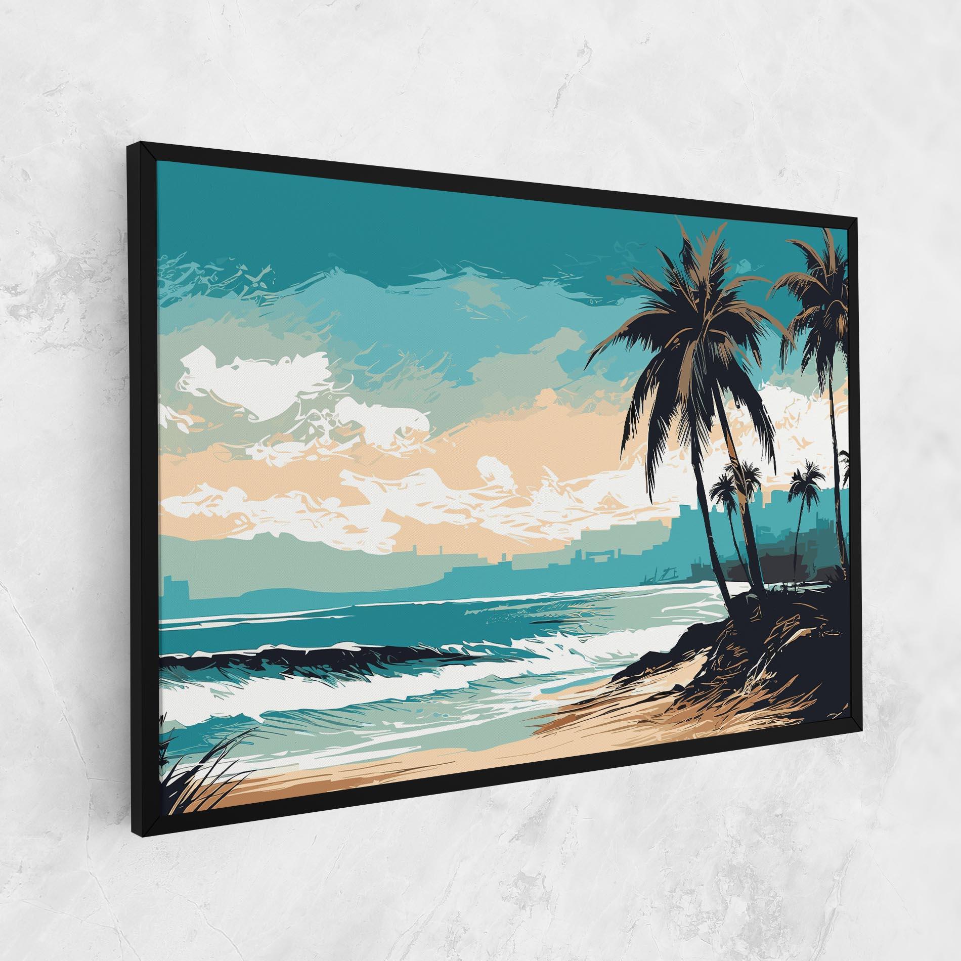 Tablou Canvas Cream Blue Beach mockup 1