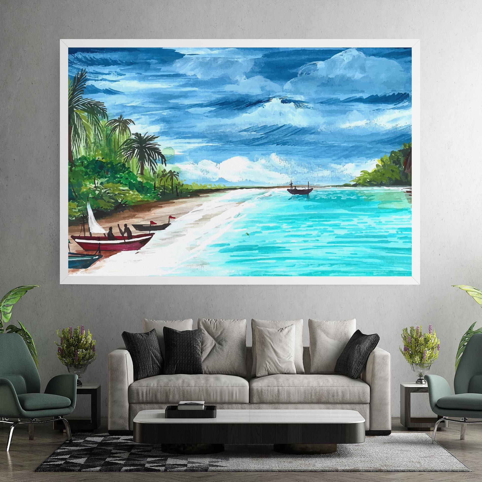 Tablou Canvas Beach Painting Art mockup 7