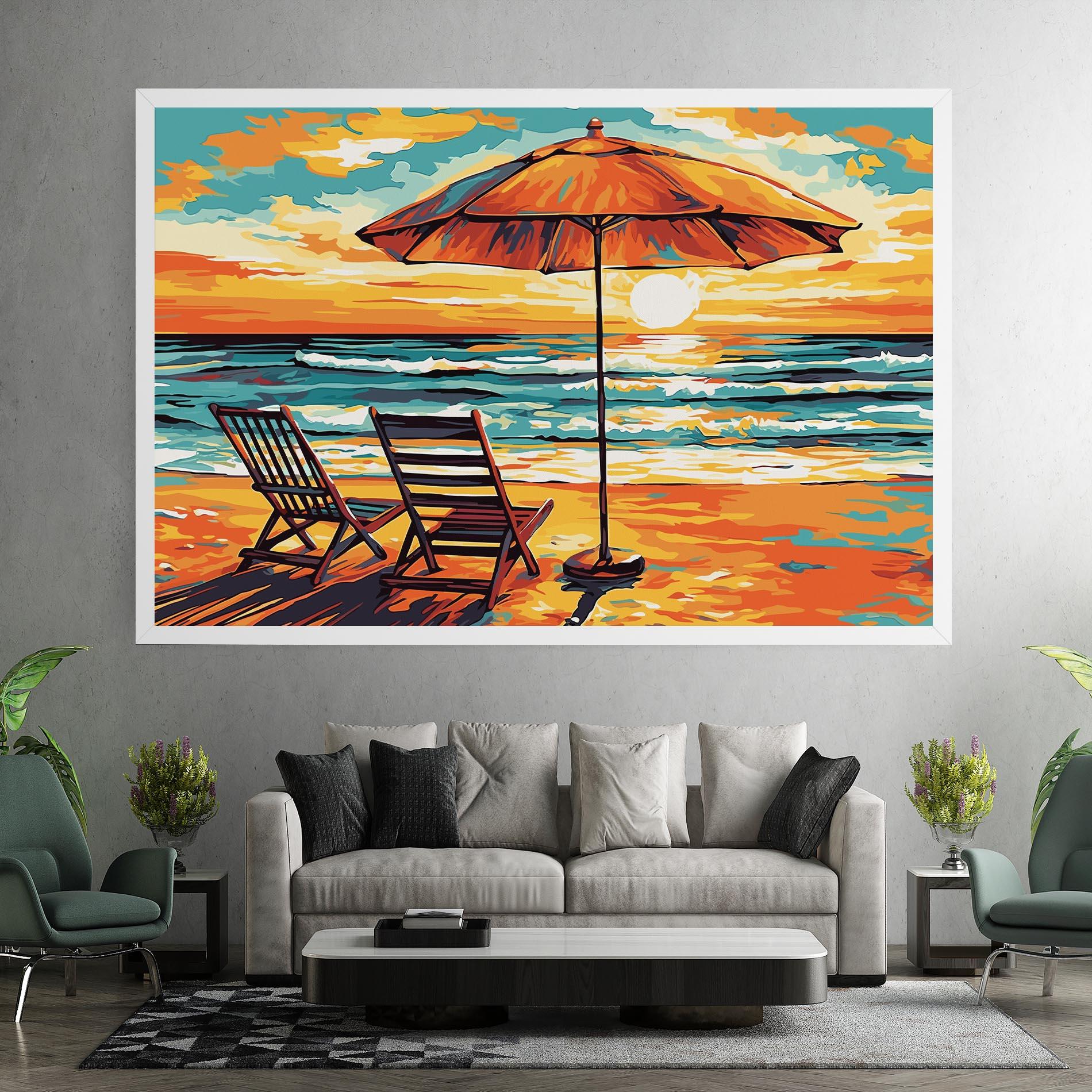 Tablou Canvas Chair Sunset View mockup 7