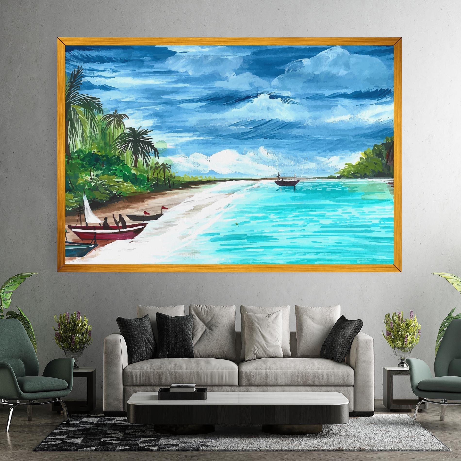 Tablou Canvas Beach Painting Art mockup 7