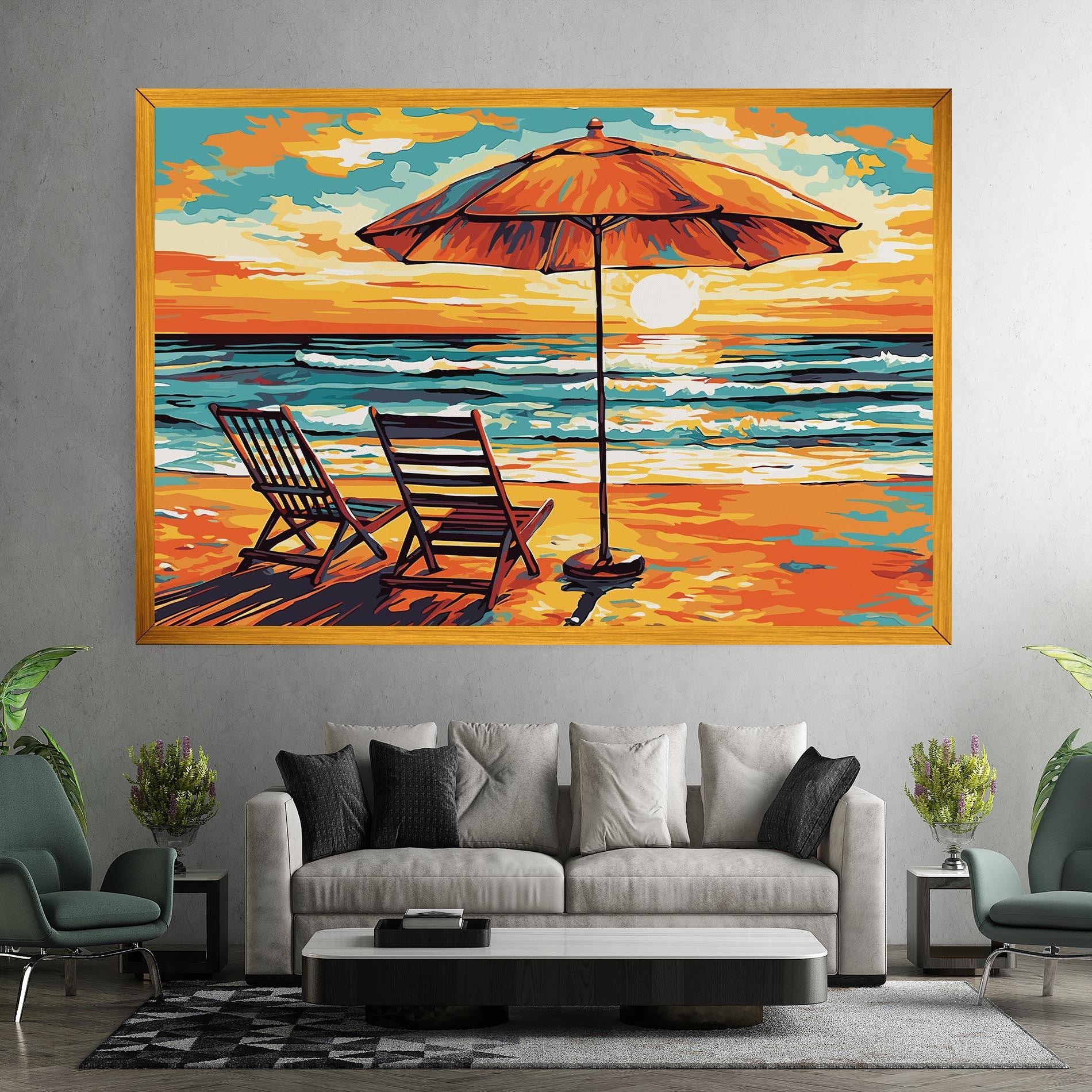 Tablou Canvas Chair Sunset View mockup 7