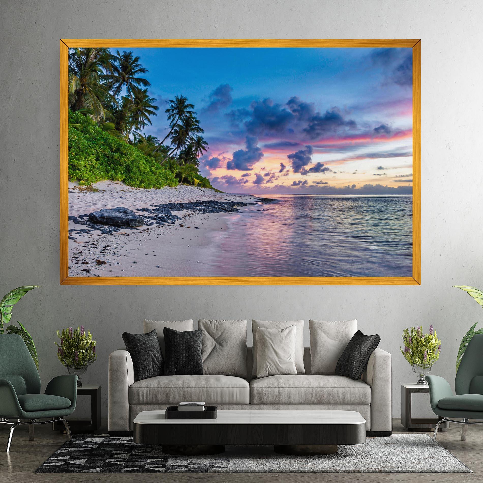 Tablou Canvas Purple Blue Beach mockup 7