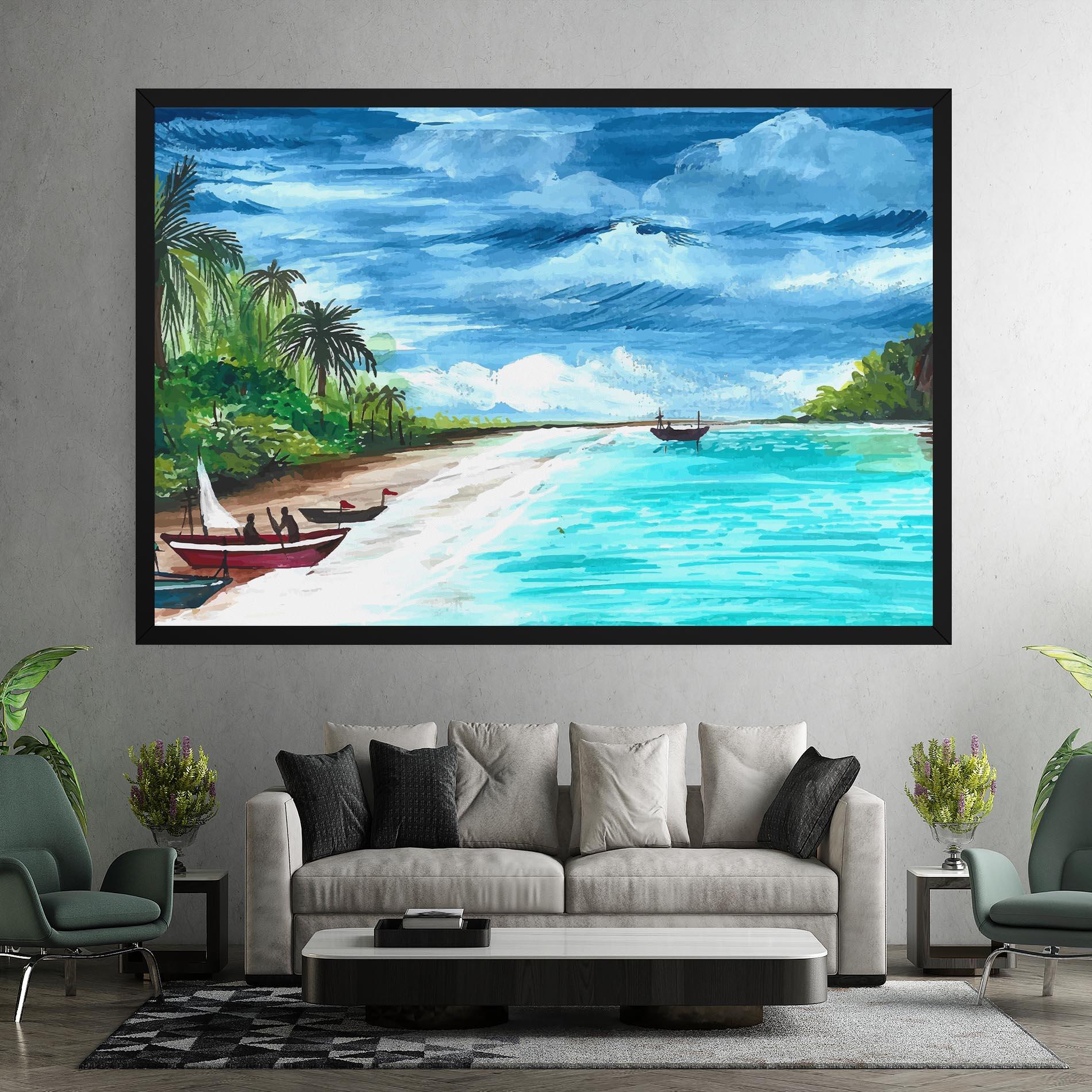 Tablou Canvas Beach Painting Art mockup 7