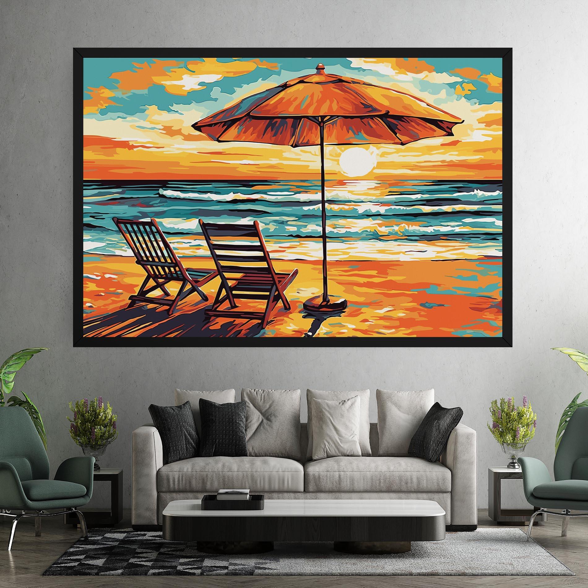 Tablou Canvas Chair Sunset View mockup 7