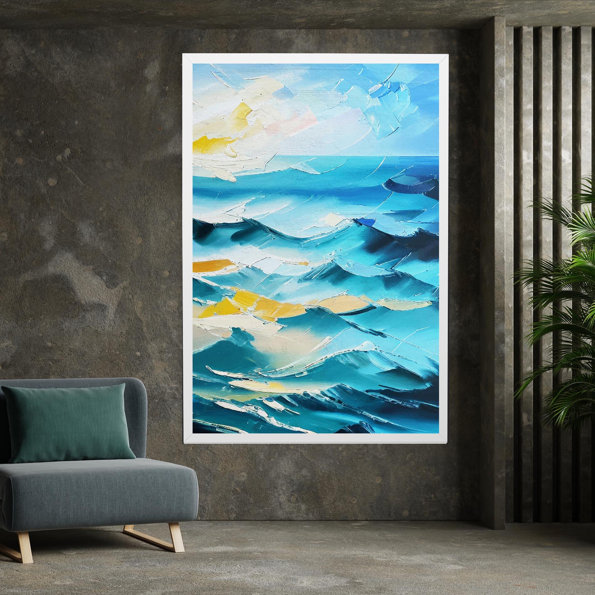 Tablou Canvas Blue Ocean Painting mockup 7