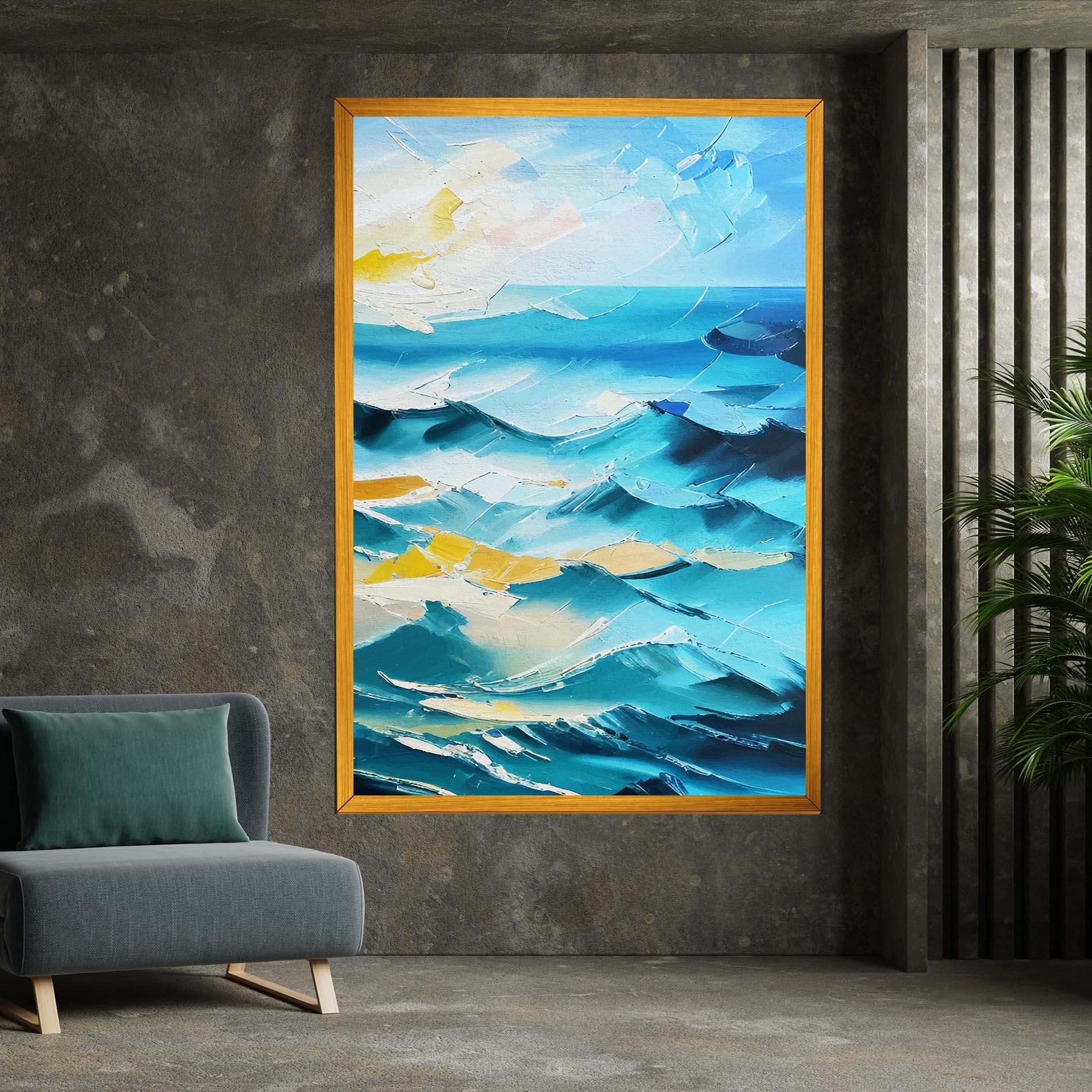 Tablou Canvas Blue Ocean Painting mockup 7