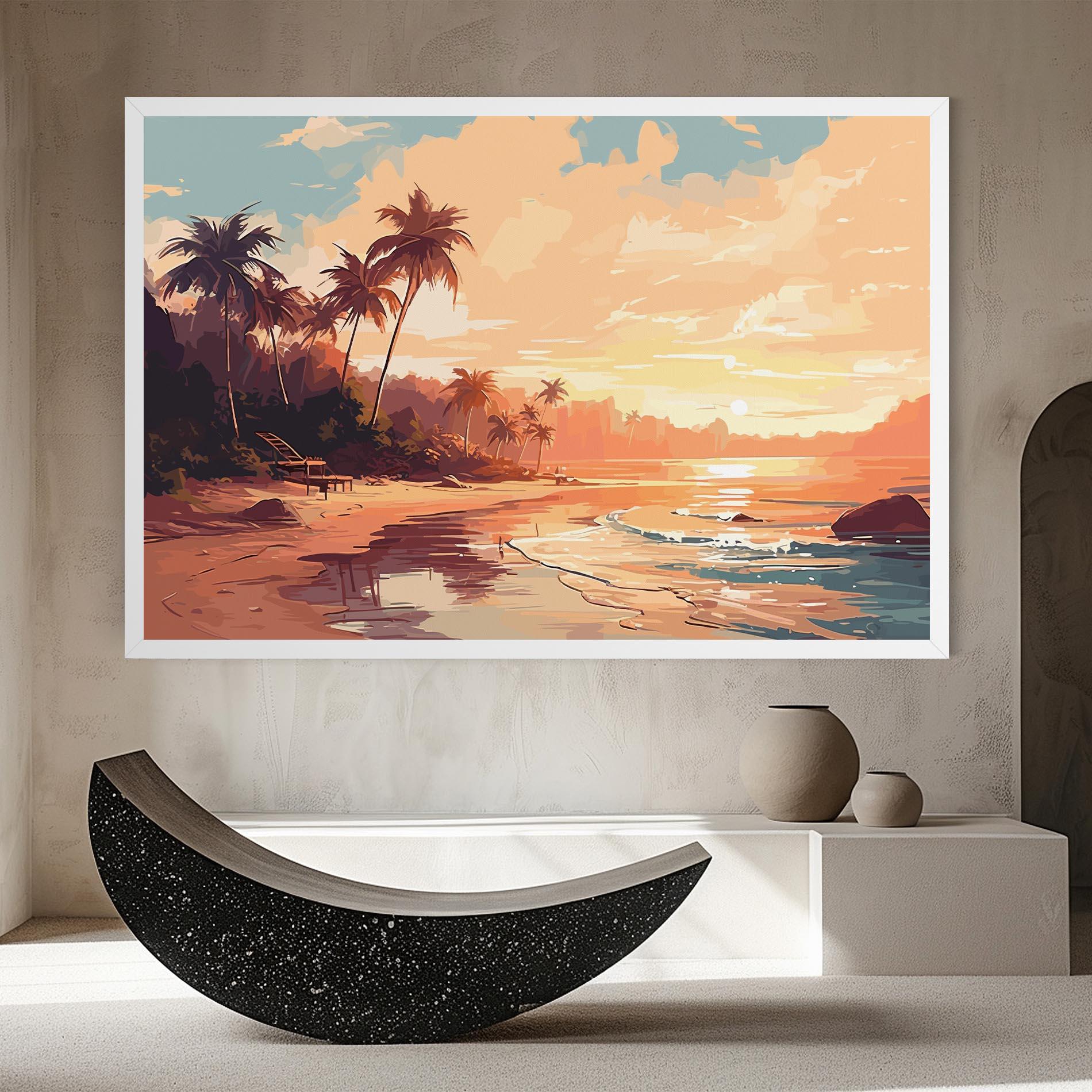 Tablou Canvas Blue Orange Beach mockup 8