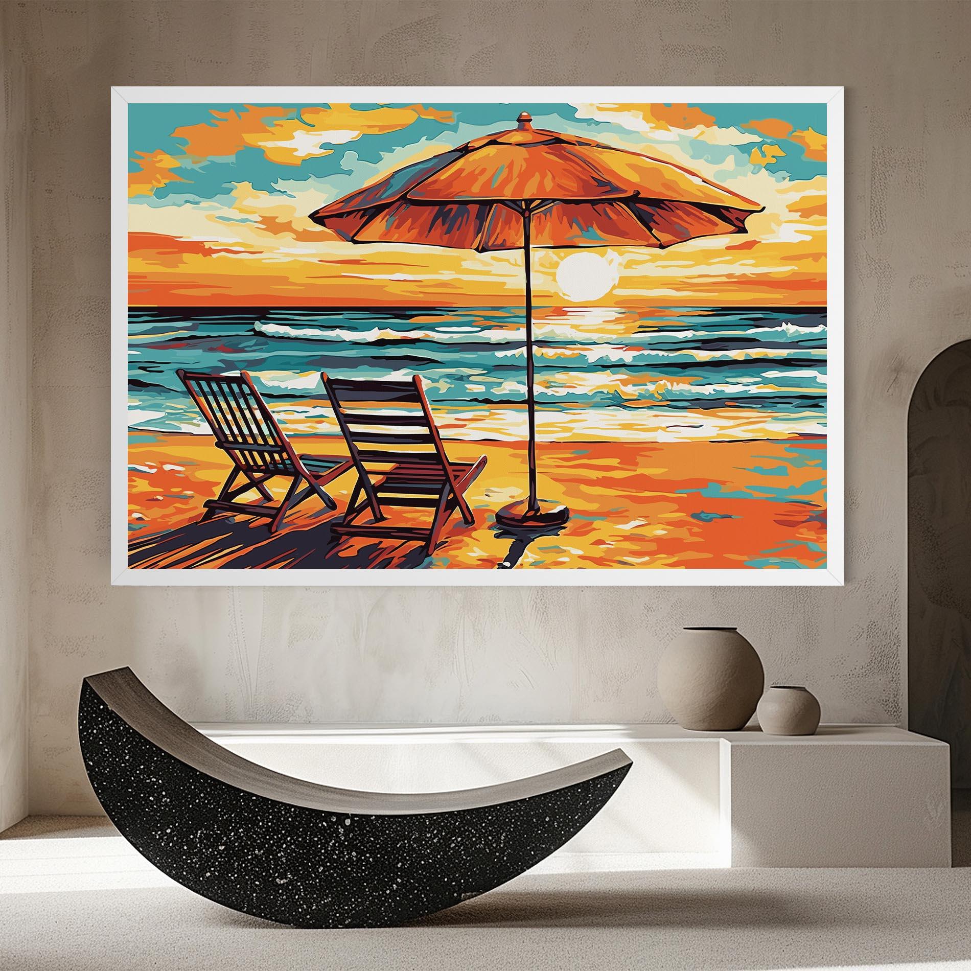Tablou Canvas Chair Sunset View mockup 8
