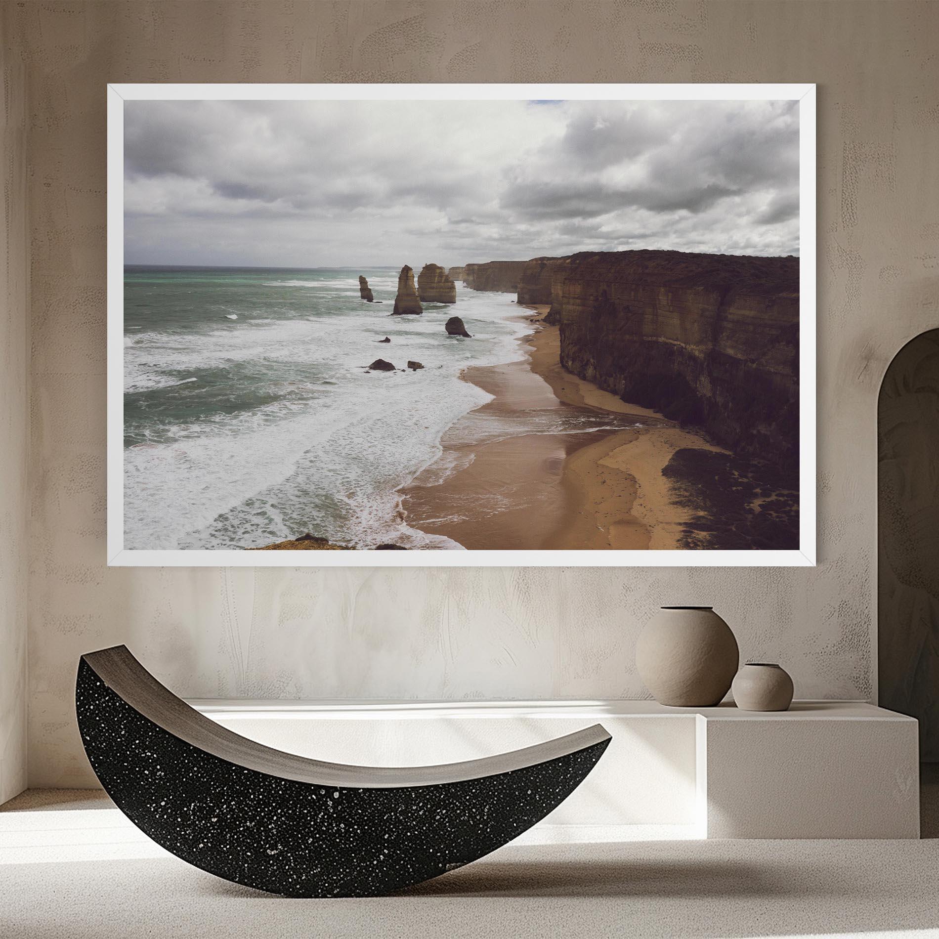 Tablou Canvas Grey Clouds Beach mockup 8