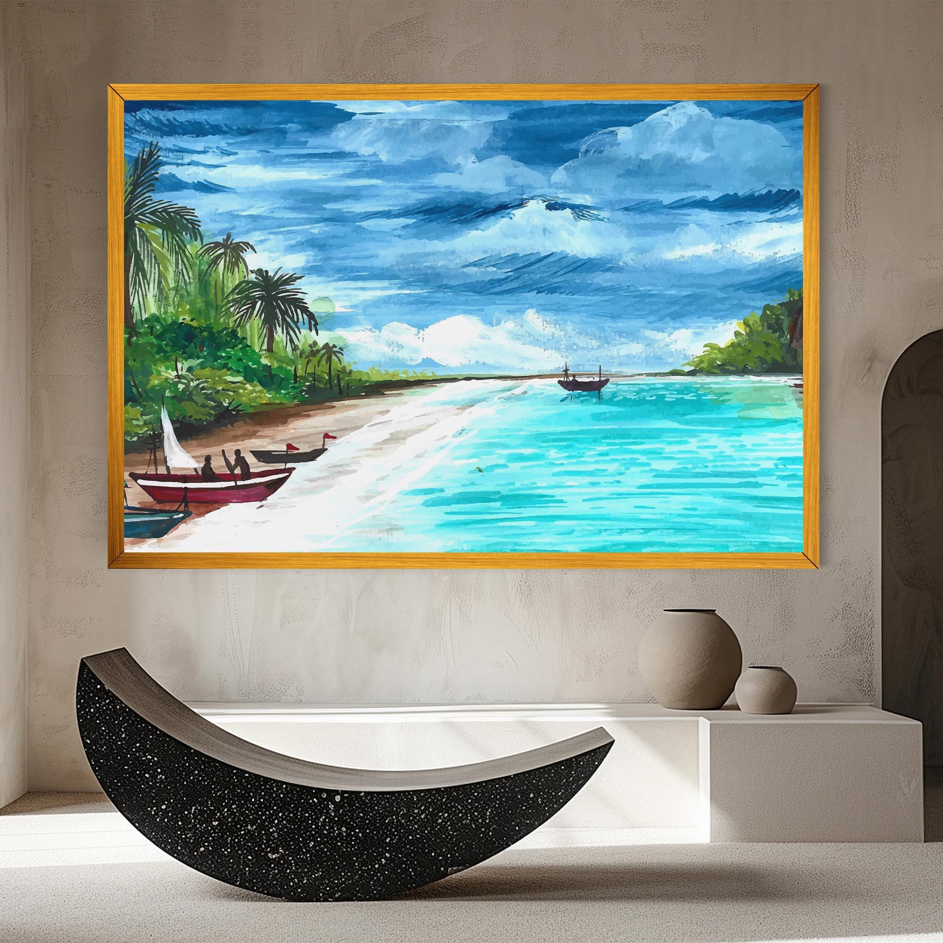 Tablou Canvas Beach Painting Art mockup 8