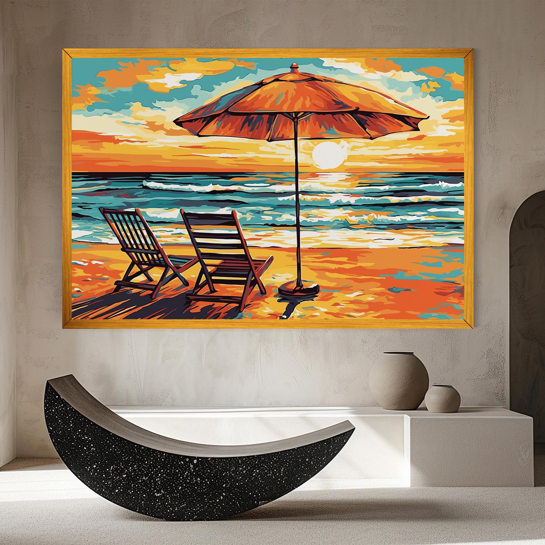 Tablou Canvas Chair Sunset View mockup 8