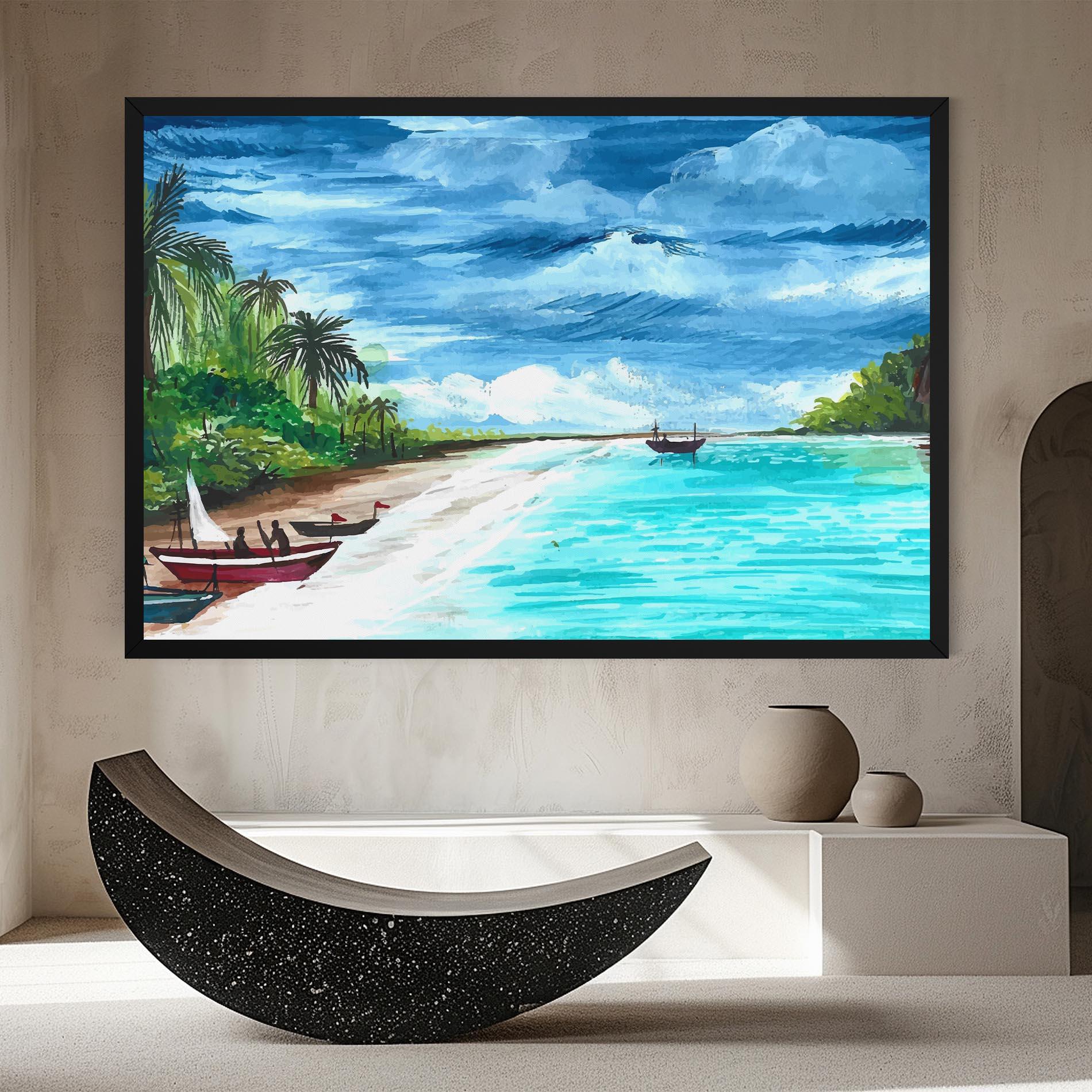 Tablou Canvas Beach Painting Art mockup 8