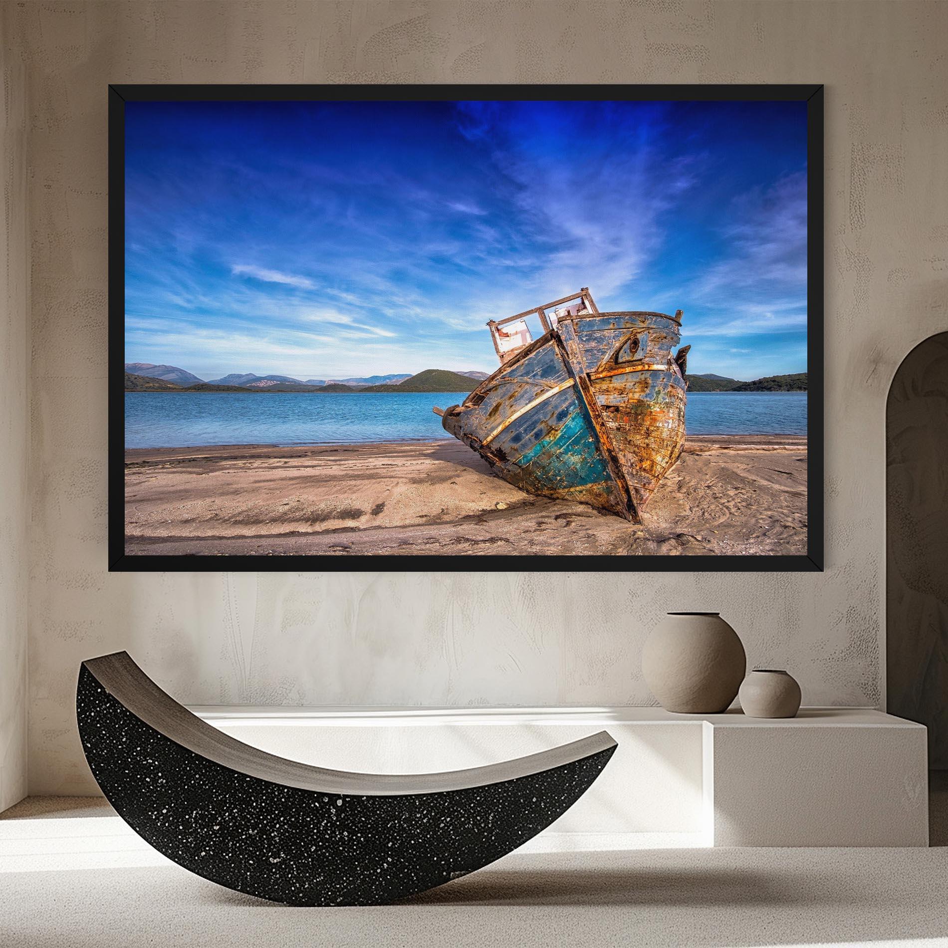 Tablou Canvas Boat Blue Sky mockup 8