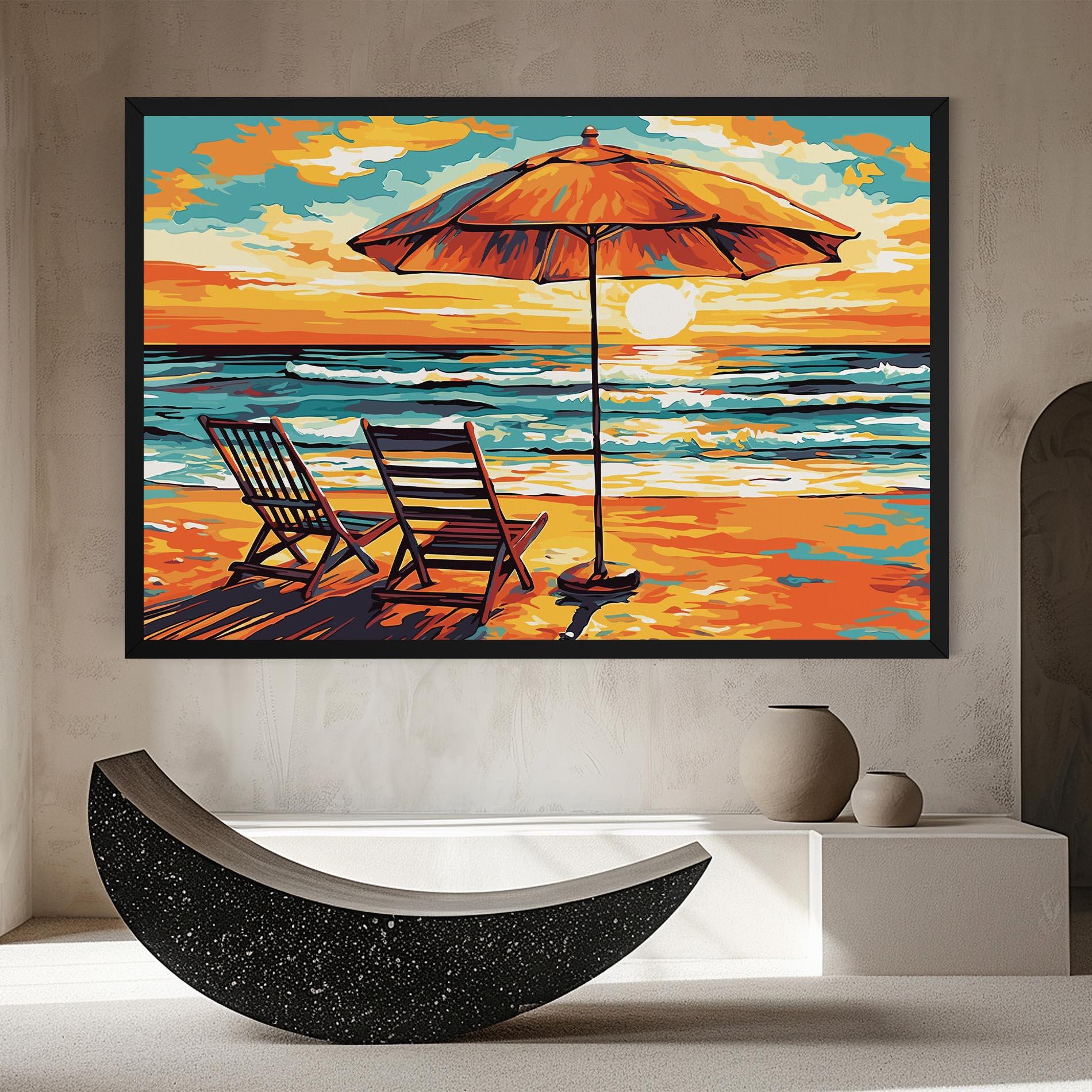 Tablou Canvas Chair Sunset View mockup 8