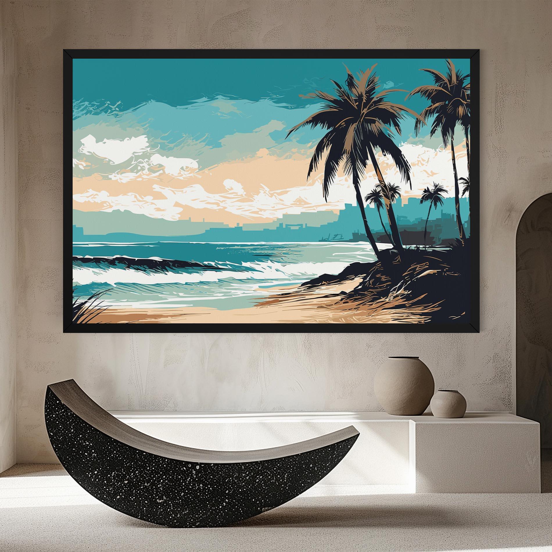 Tablou Canvas Cream Blue Beach mockup 8