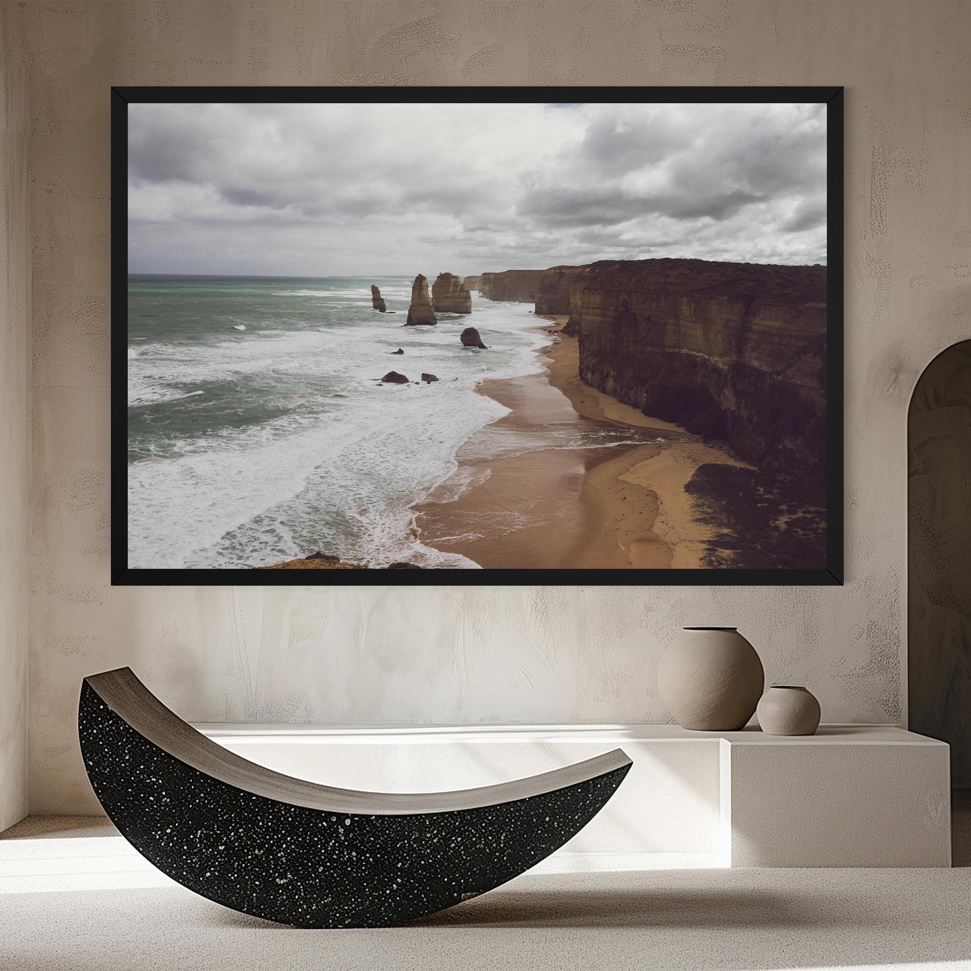 Tablou Canvas Grey Clouds Beach mockup 8