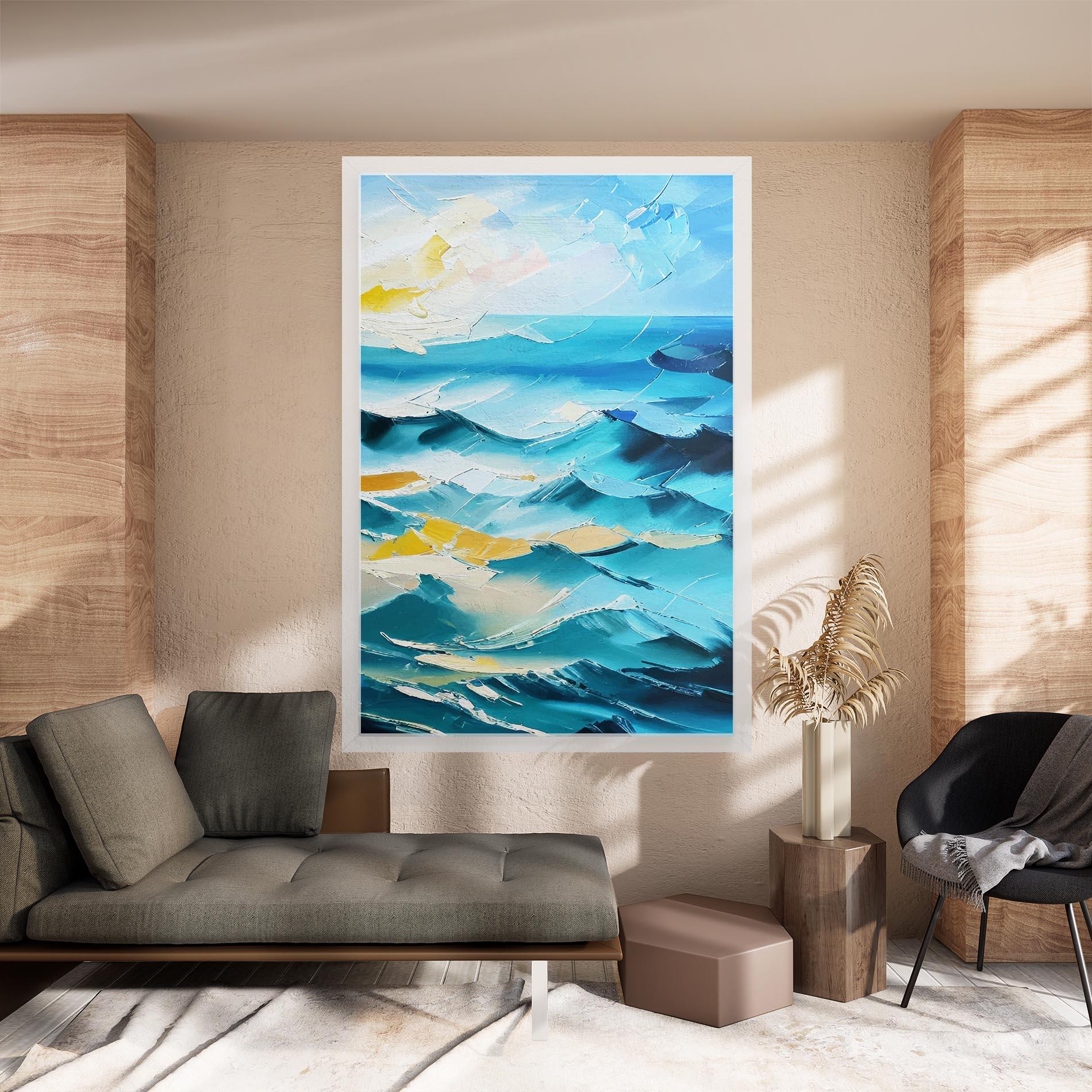 Tablou Canvas Blue Ocean Painting mockup 8