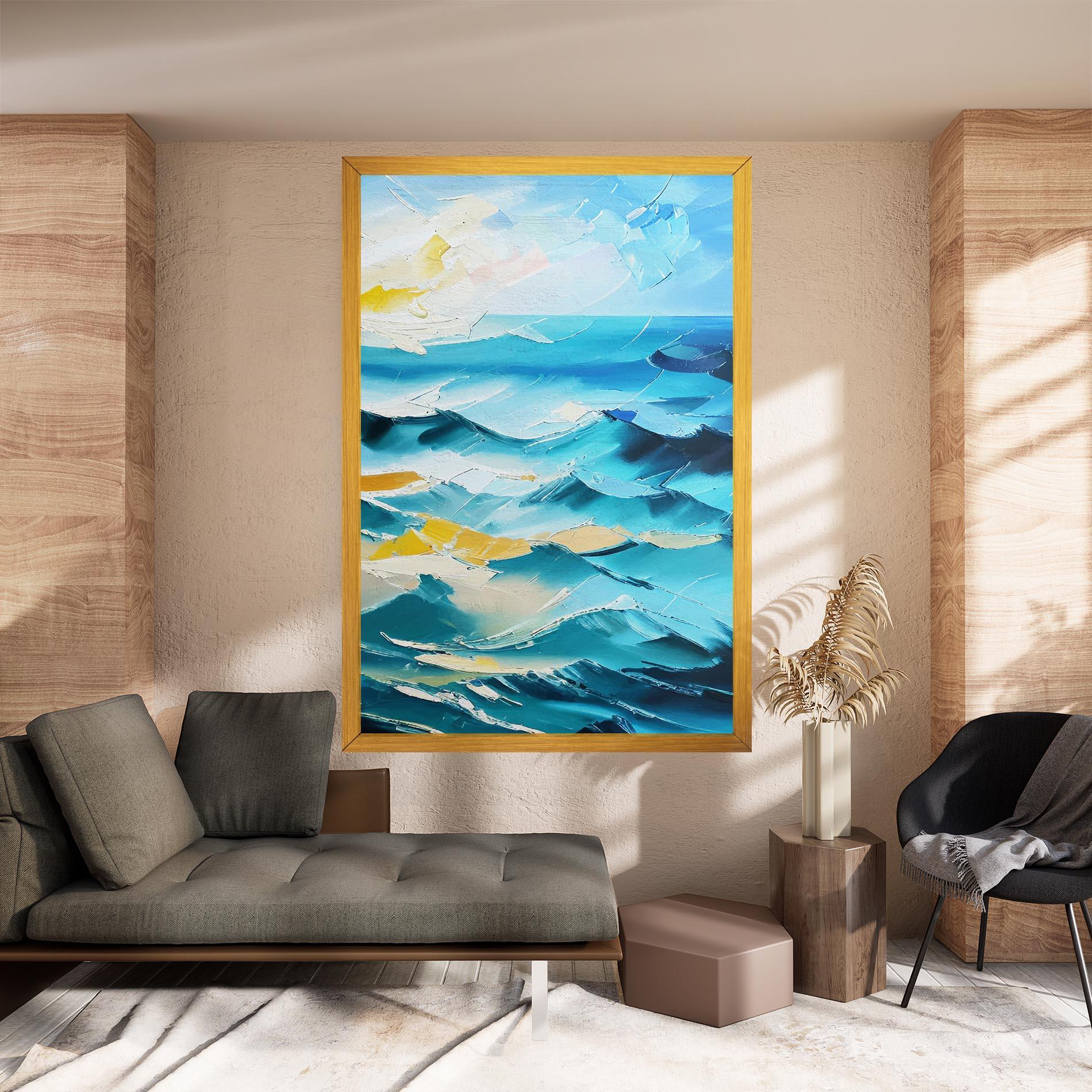 Tablou Canvas Blue Ocean Painting mockup 8