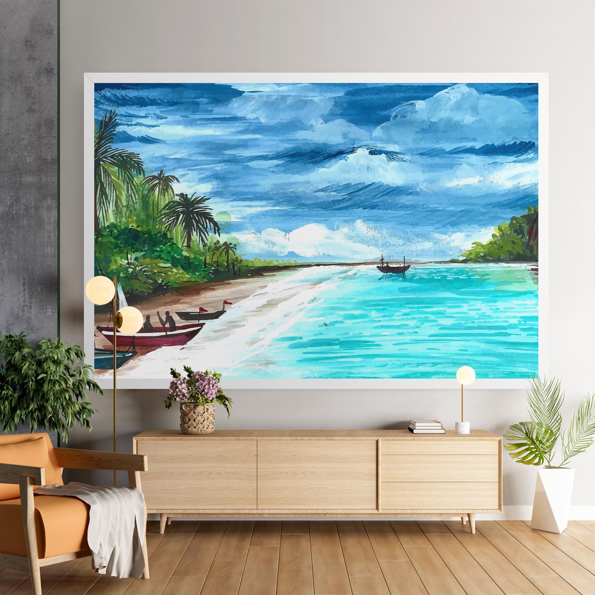 Tablou Canvas Beach Painting Art mockup 9