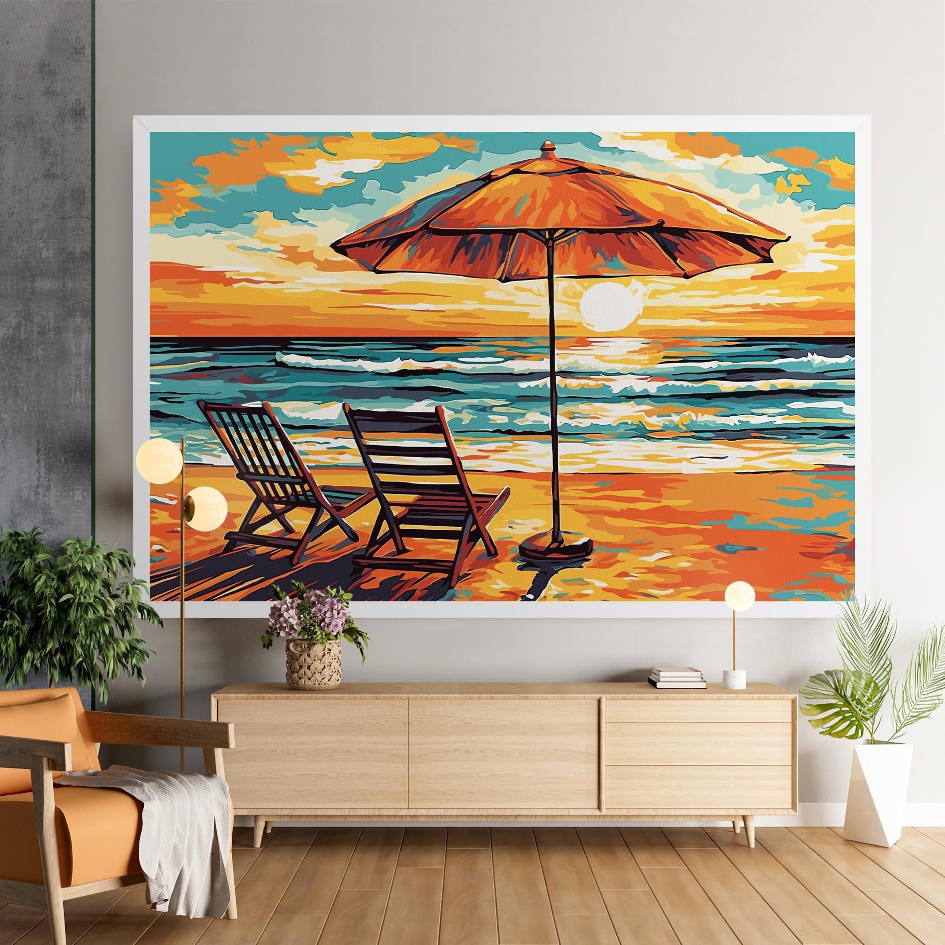 Tablou Canvas Chair Sunset View mockup 9