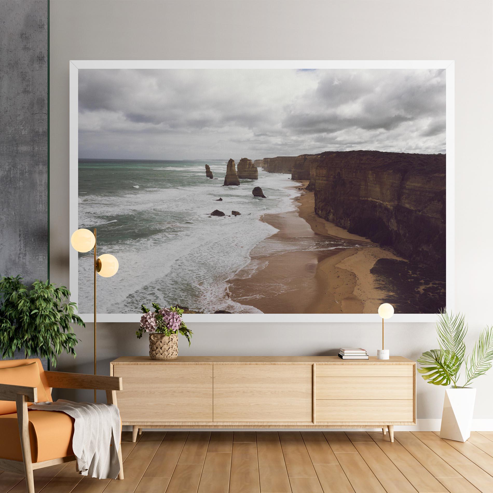 Tablou Canvas Grey Clouds Beach mockup 9