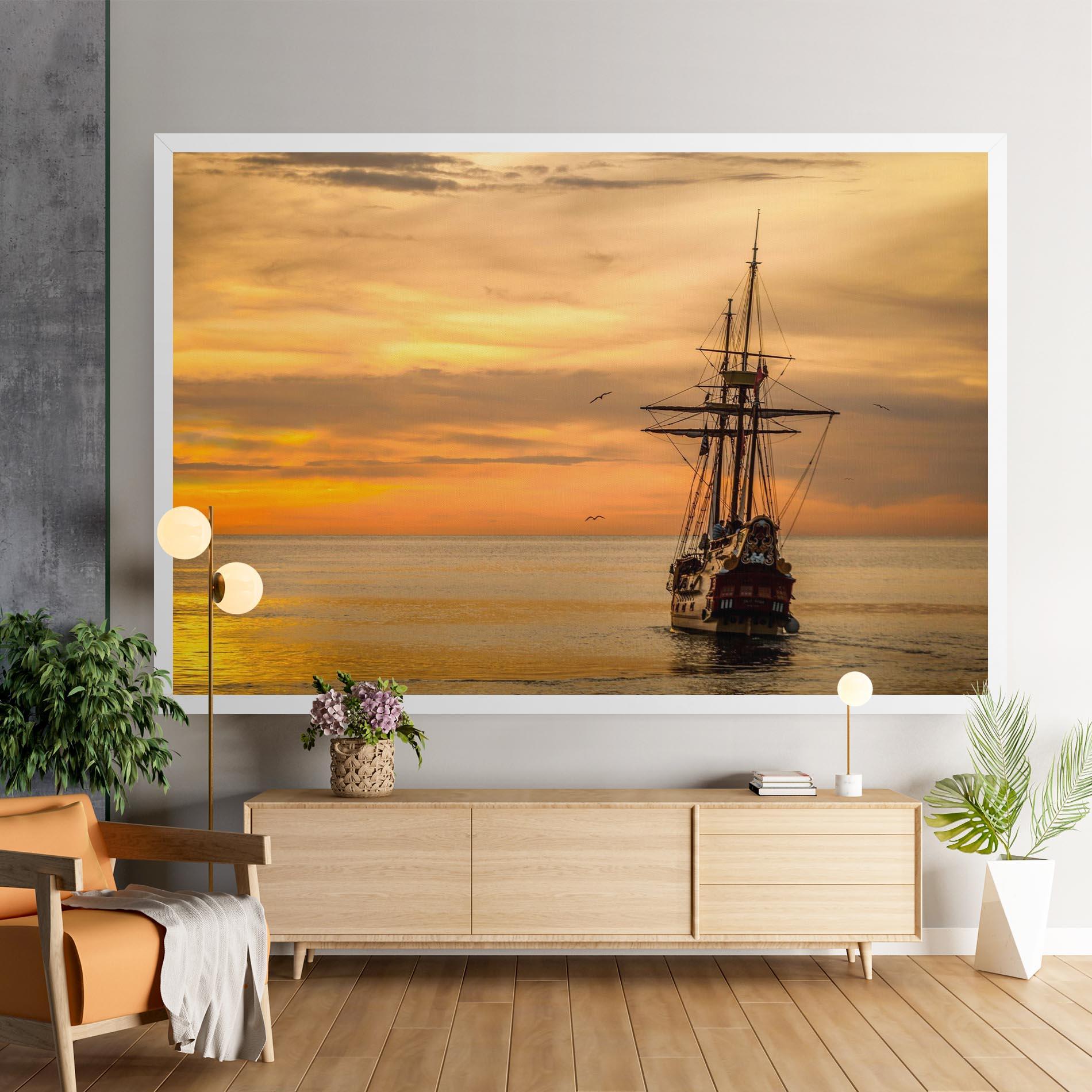 Tablou Canvas Sunset Over The Sea mockup 9