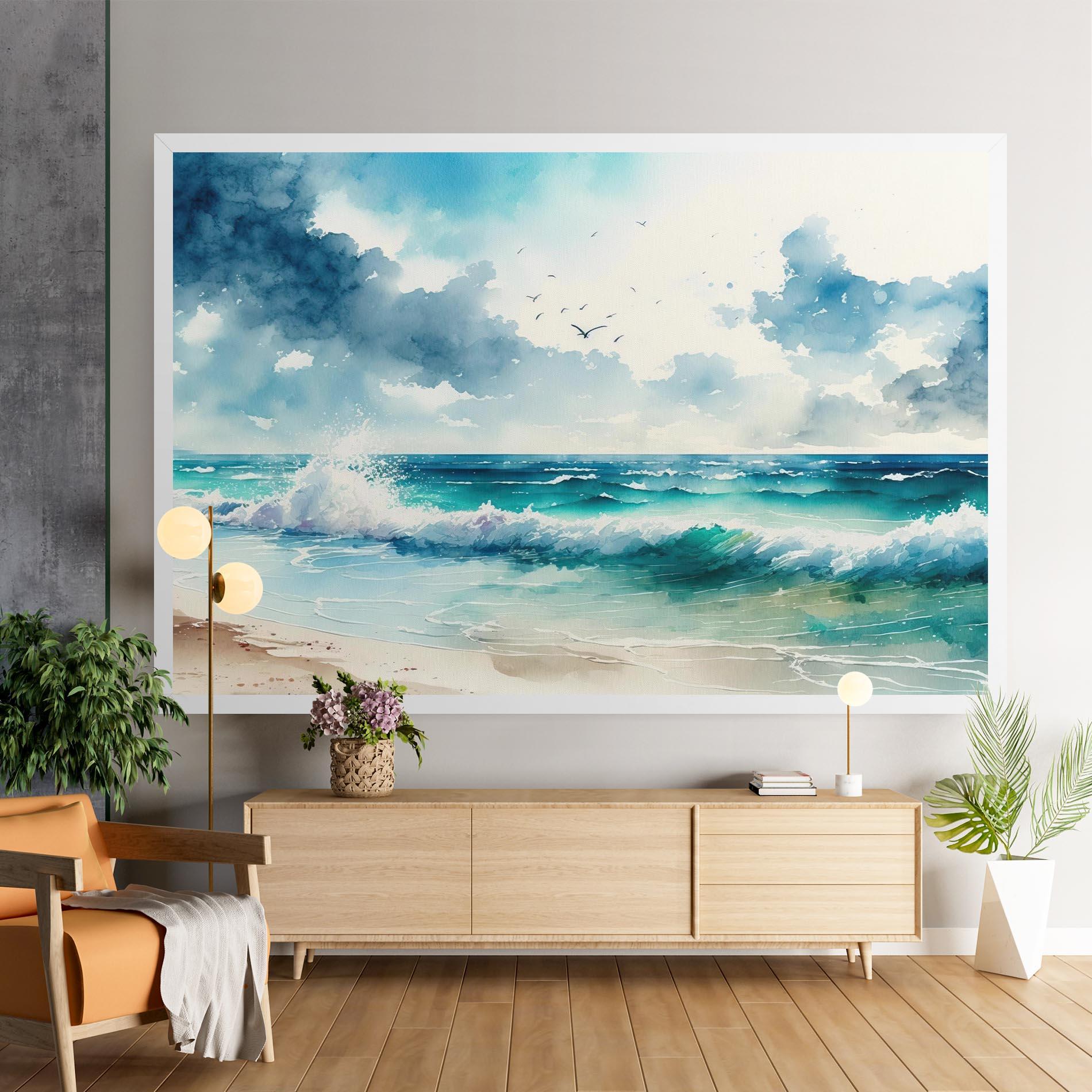 Tablou Canvas Watercolor Sea Beach mockup 9